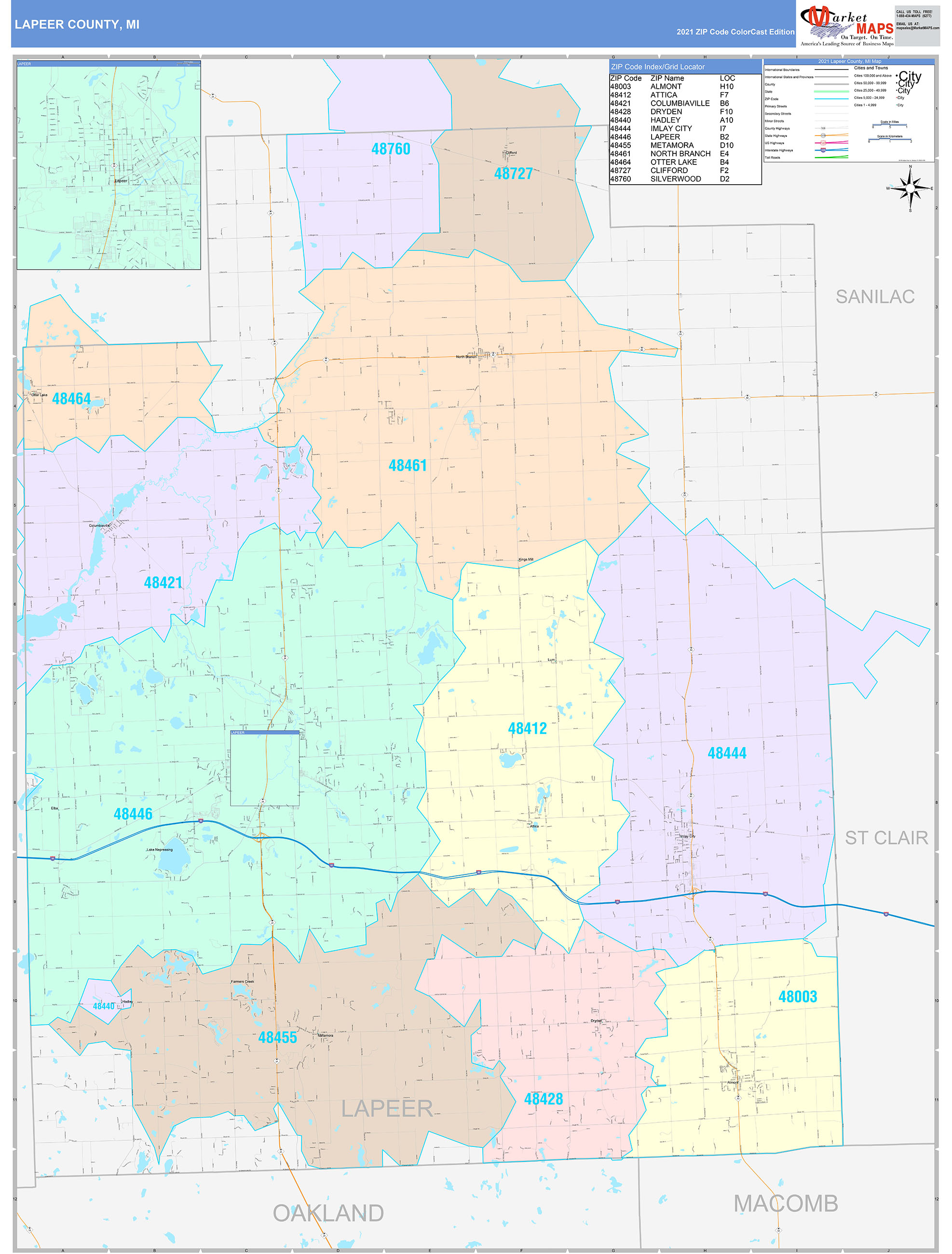 Lapeer County Free Map Free Blank Map Free Outline Map Free Base Map ...