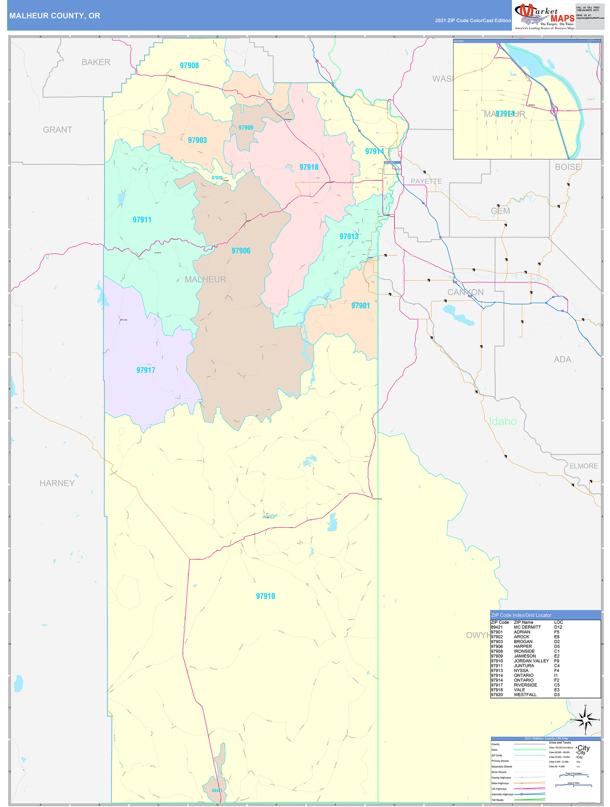 Malheur County Map