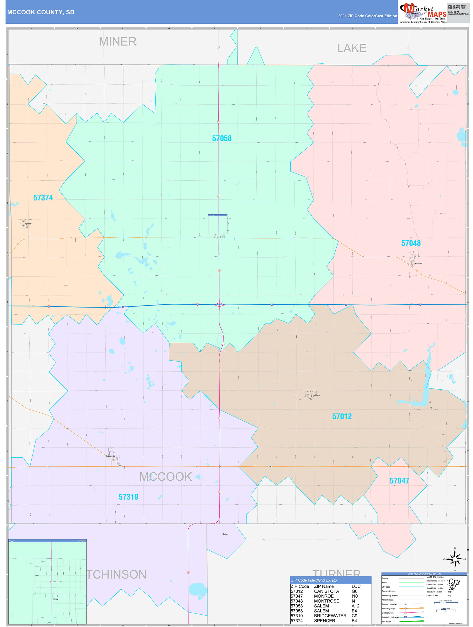 Mcpherson County Sd Wall Map Color Cast Style By Marketmaps | Images ...