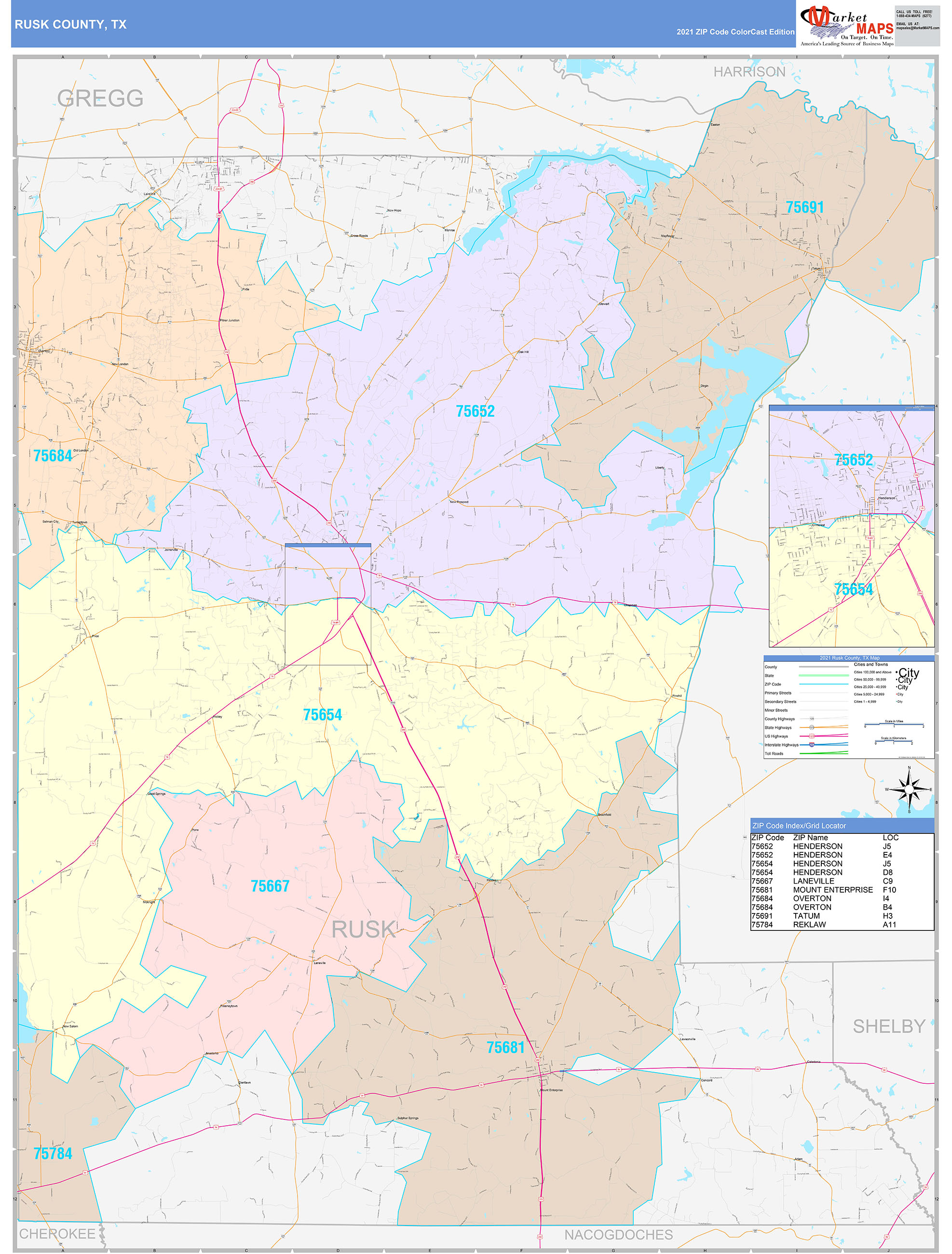 Rusk County Map