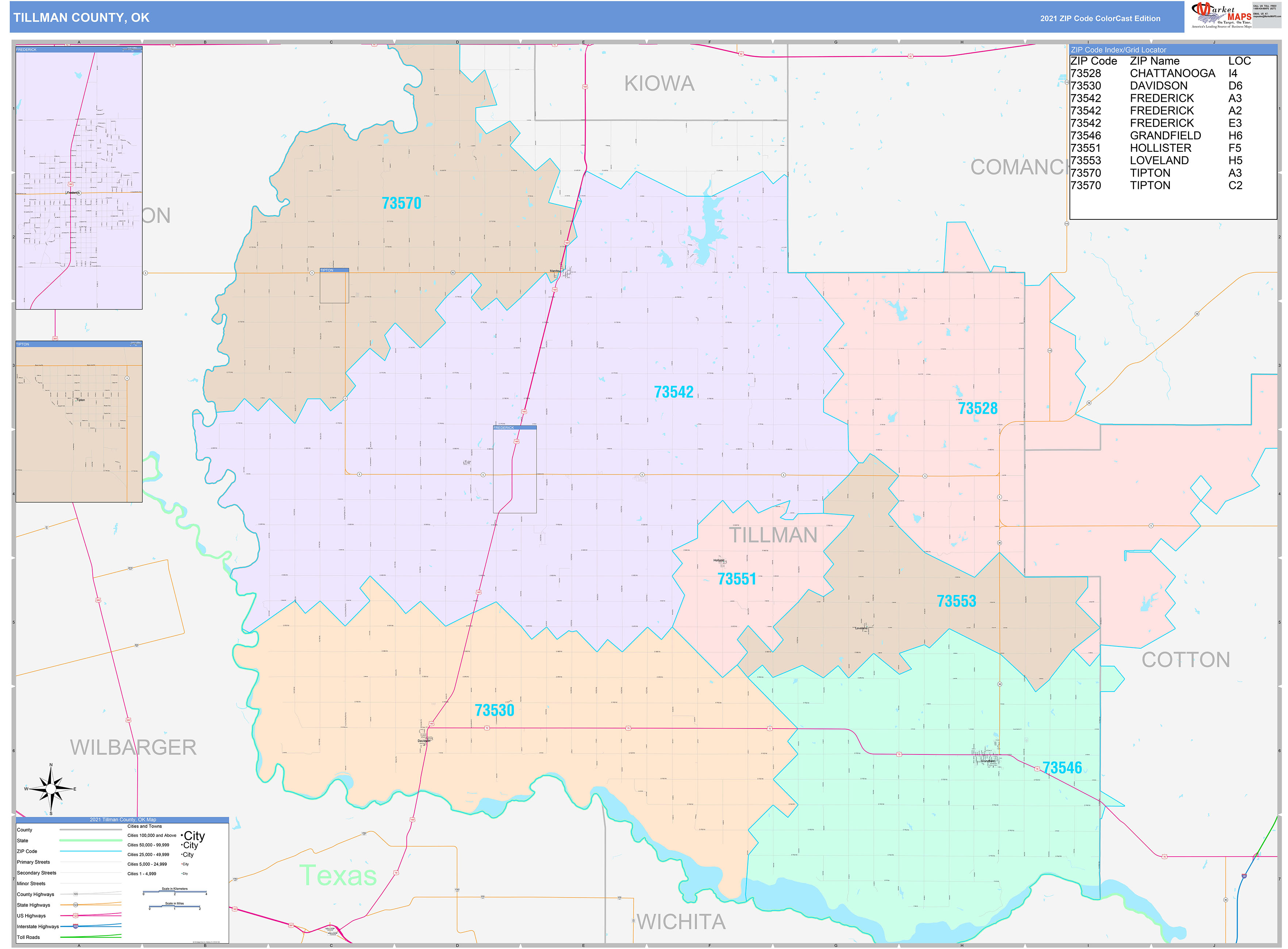 Tippah County Ms Wall Map Color Cast Style By Marketm 1611