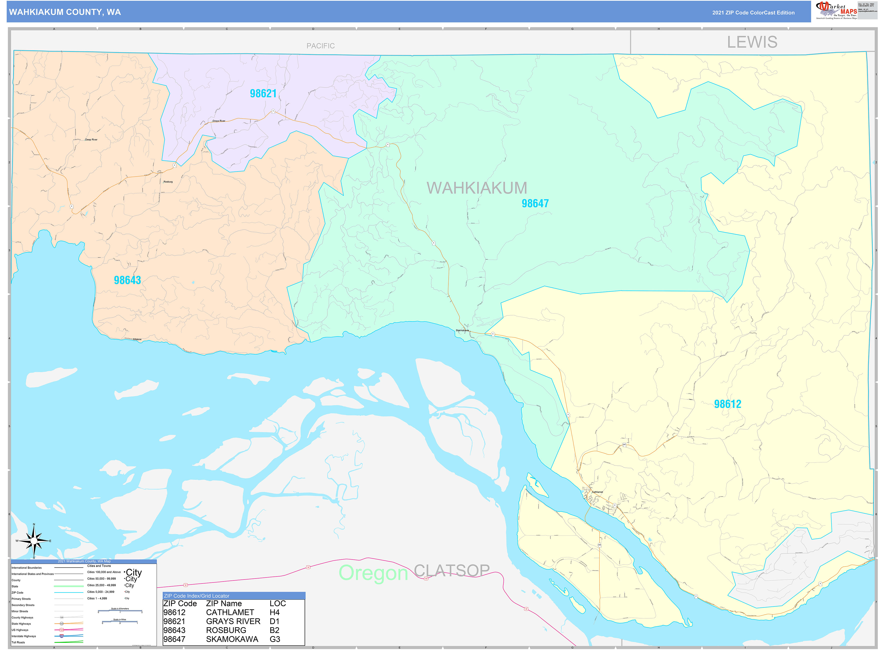 Wahkiakum County Map