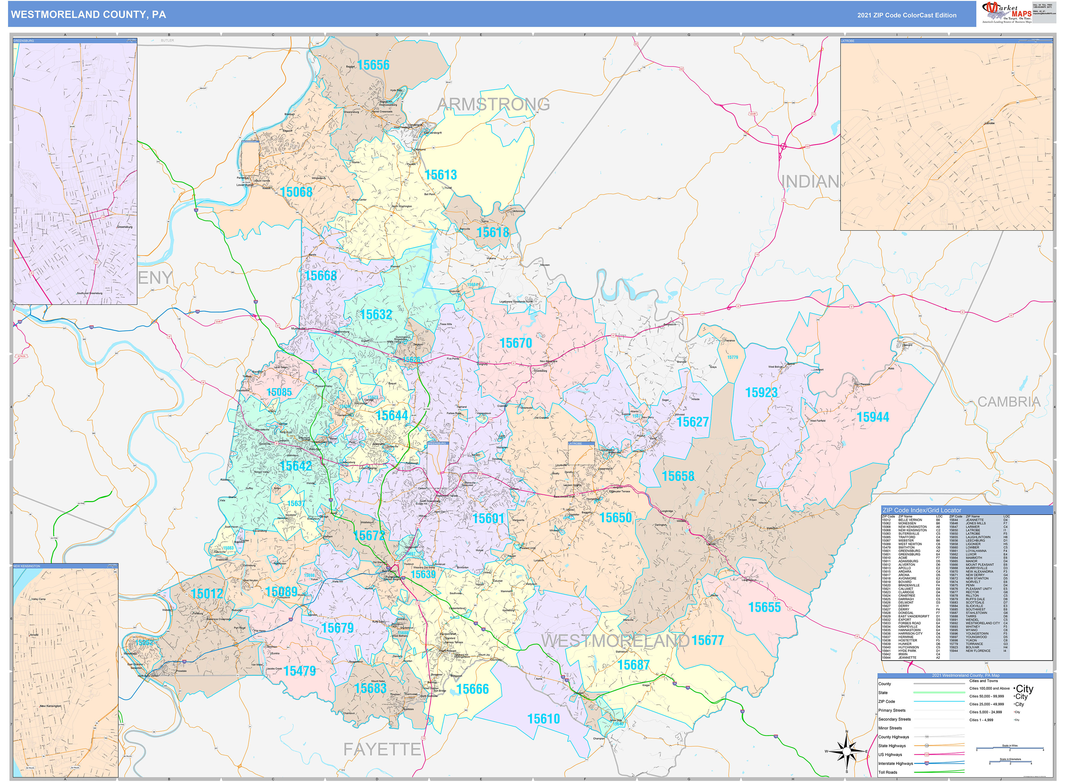 Westmoreland County Pa Wall Map Color Cast Style By Marketmaps Mapsales My Xxx Hot Girl 4069