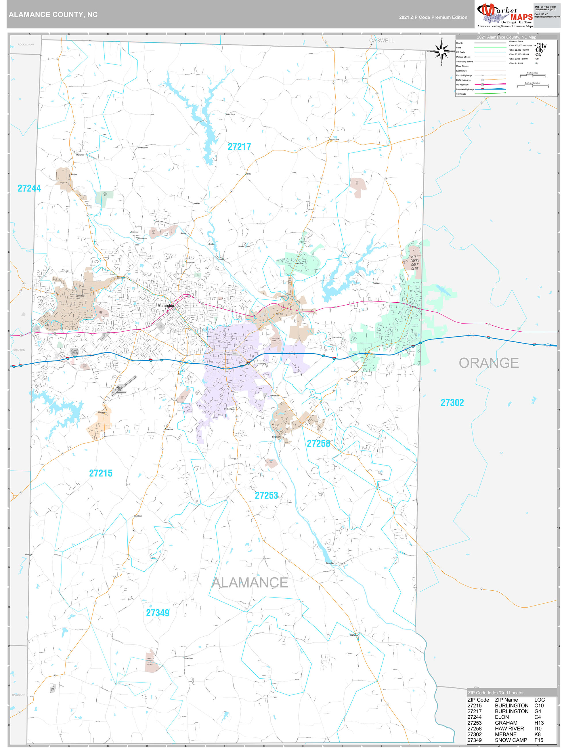 Alamance County Map 6645