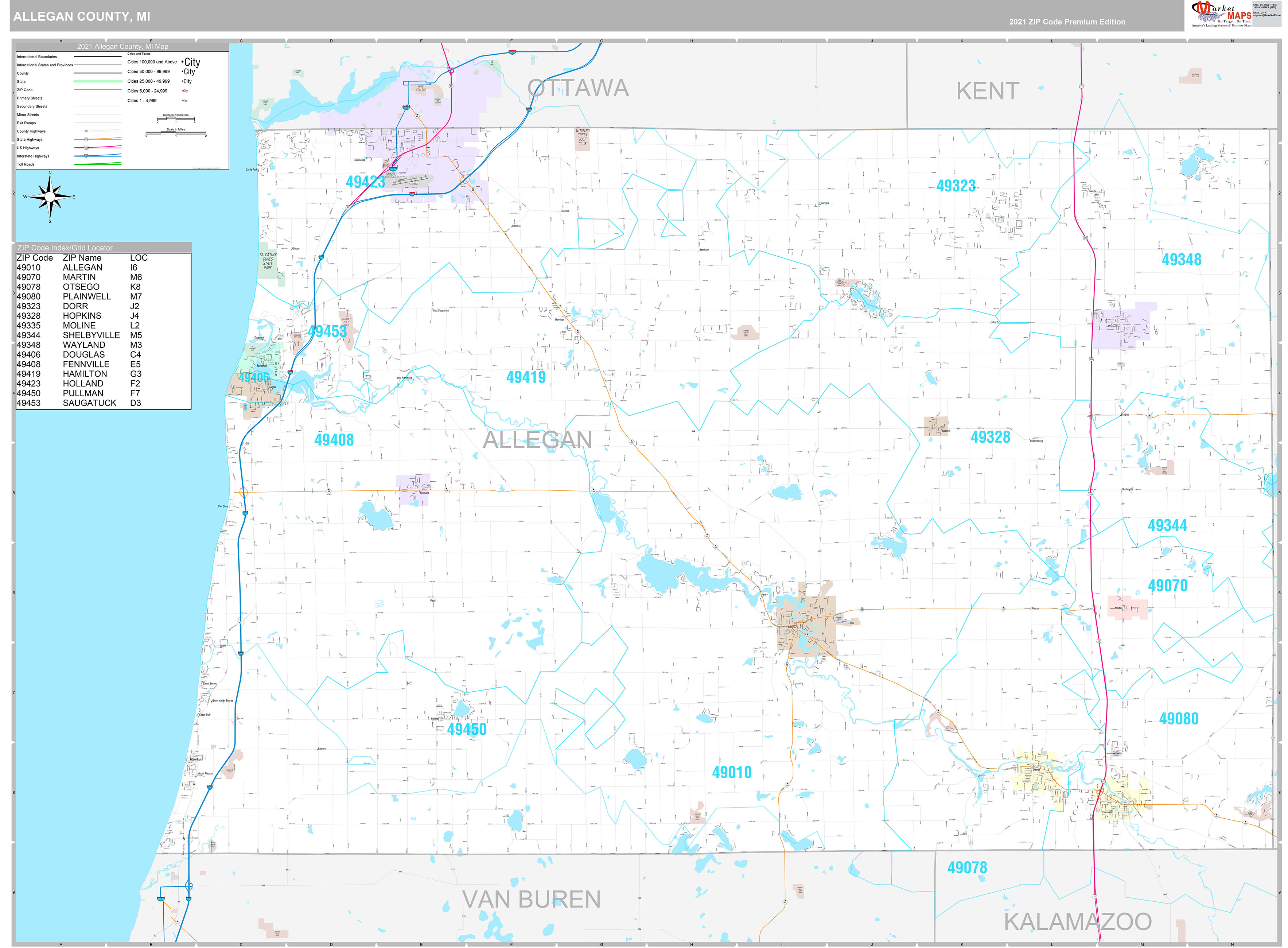 Allegan County Map Printable   Allegan MI 