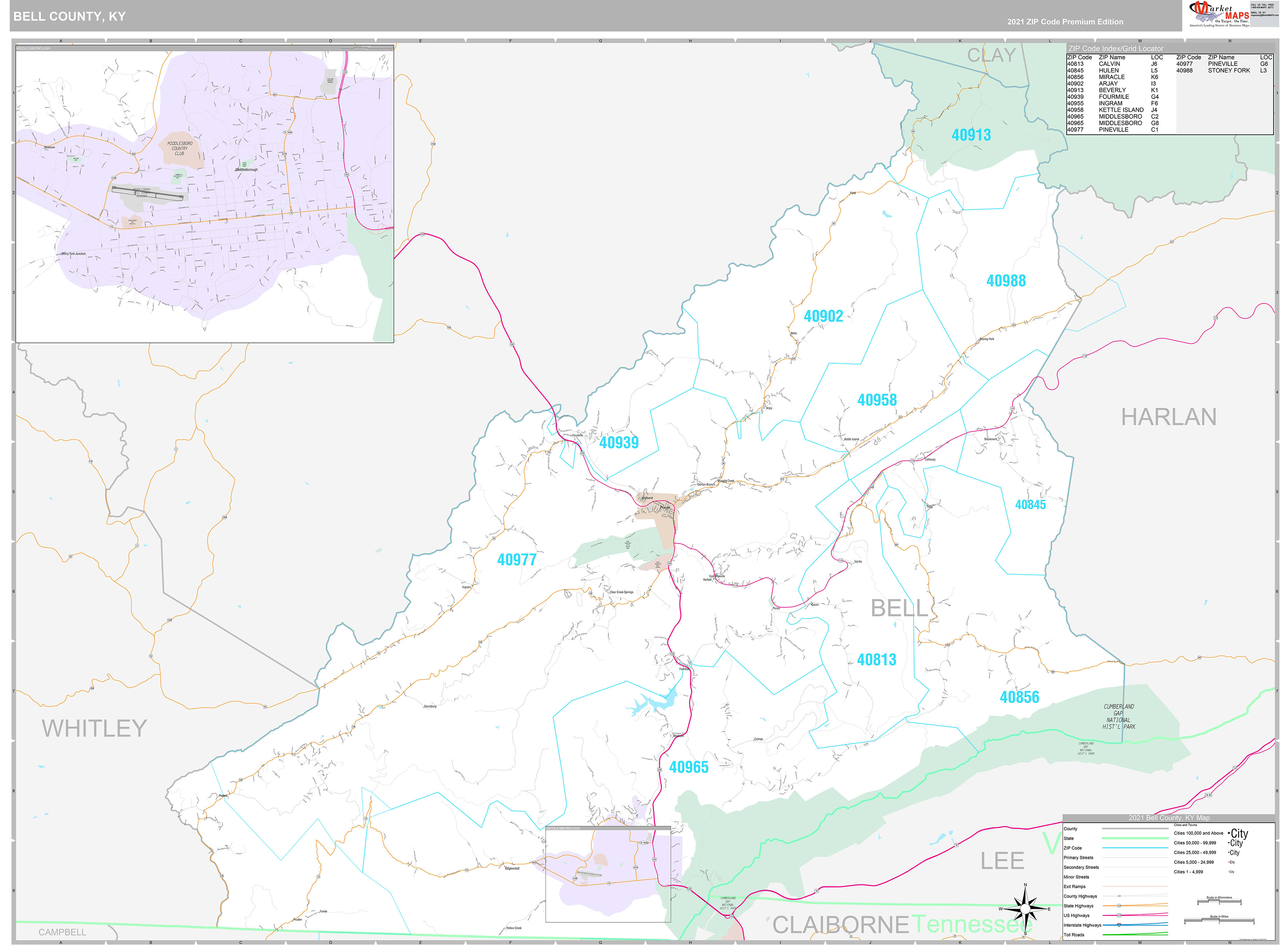 Bell County Map