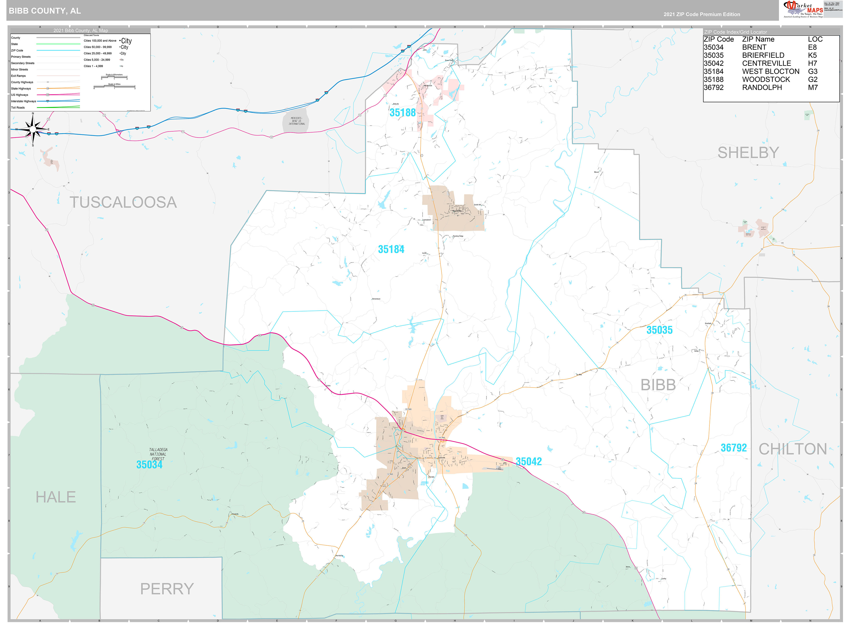 Bibb County Al Wall Map Premium Style By Marketmaps 0152