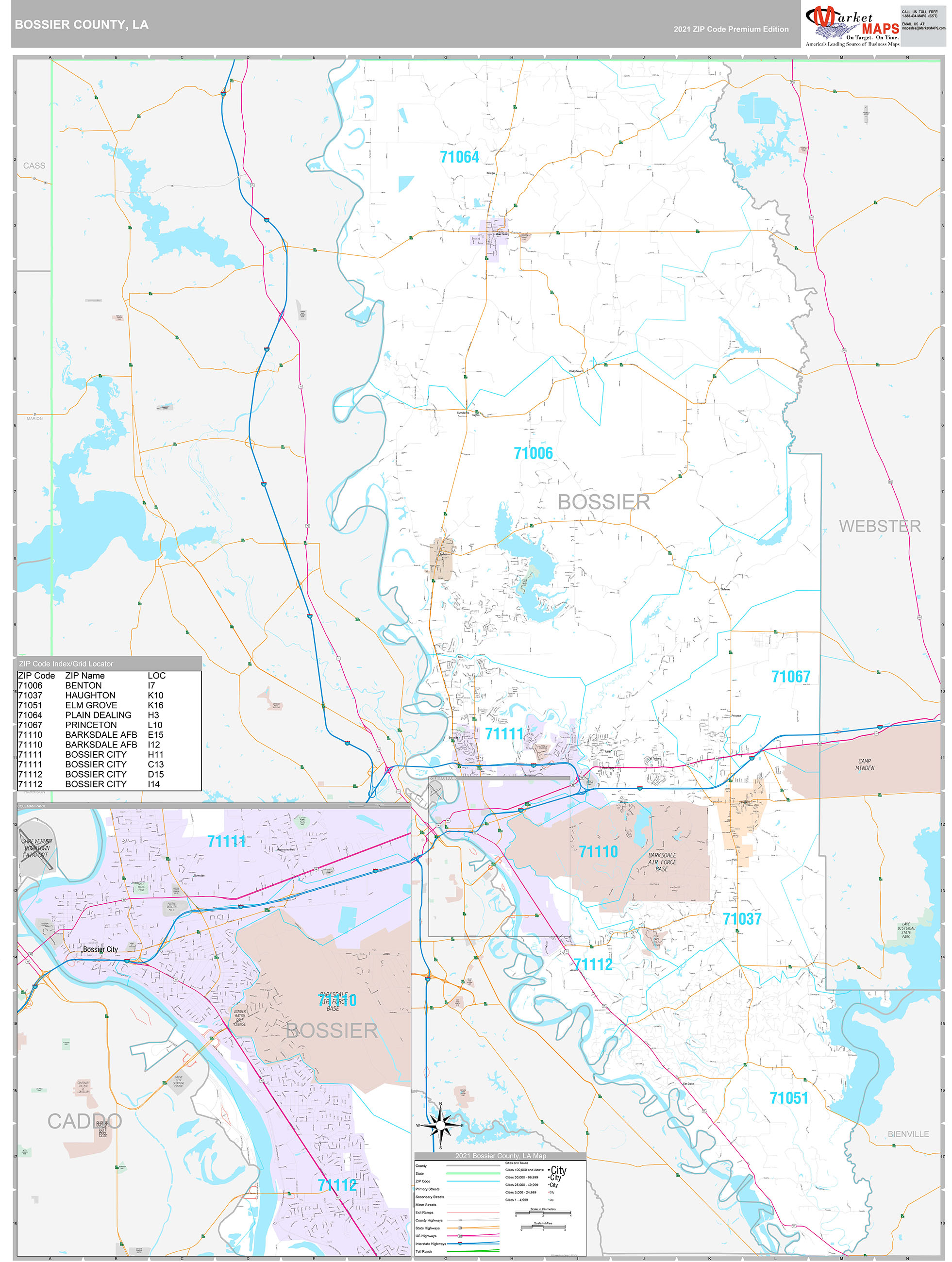 Bossier Parish Section Map