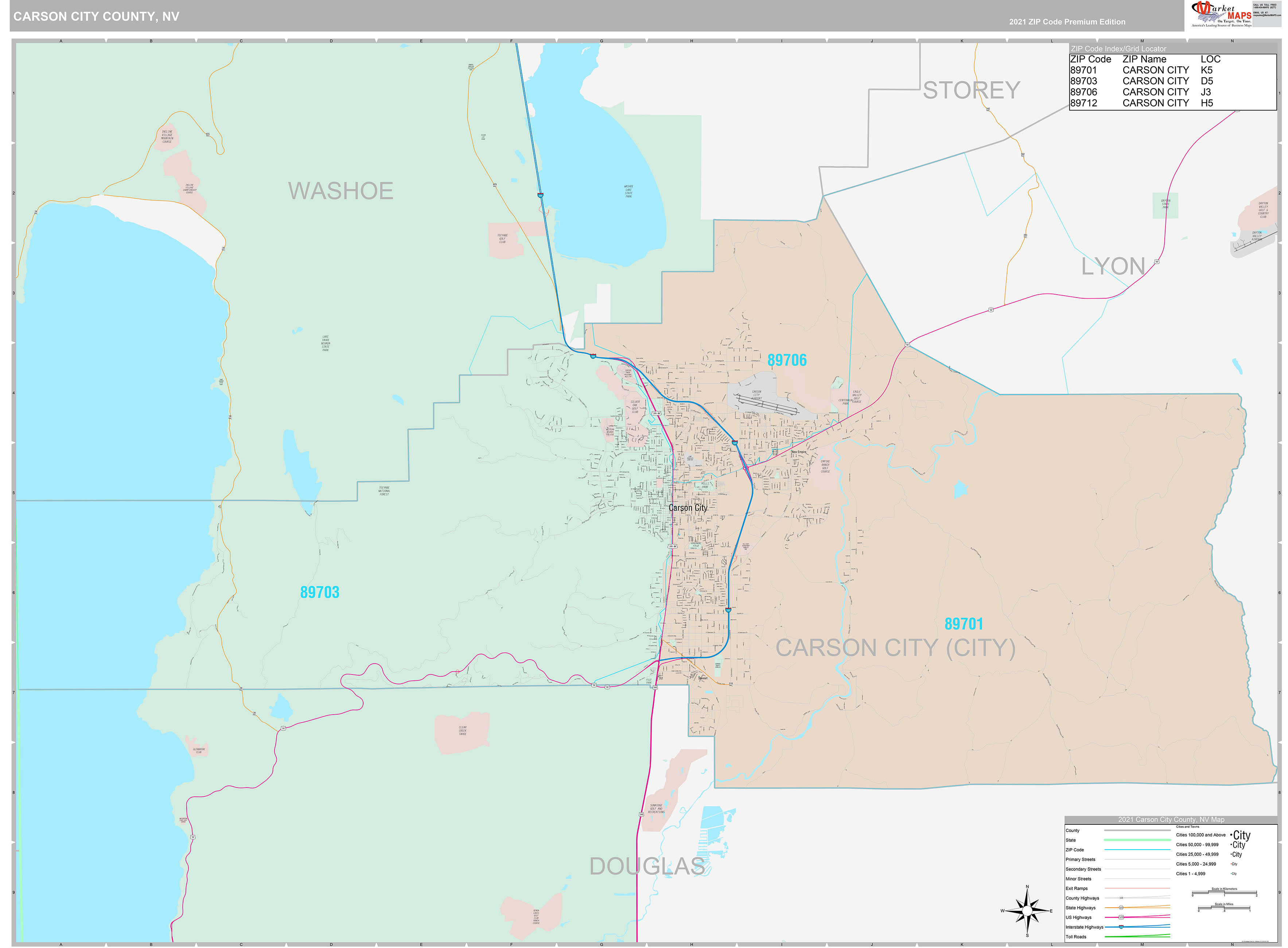 Maps Of Carson City County Nevada Marketmaps Com 3993