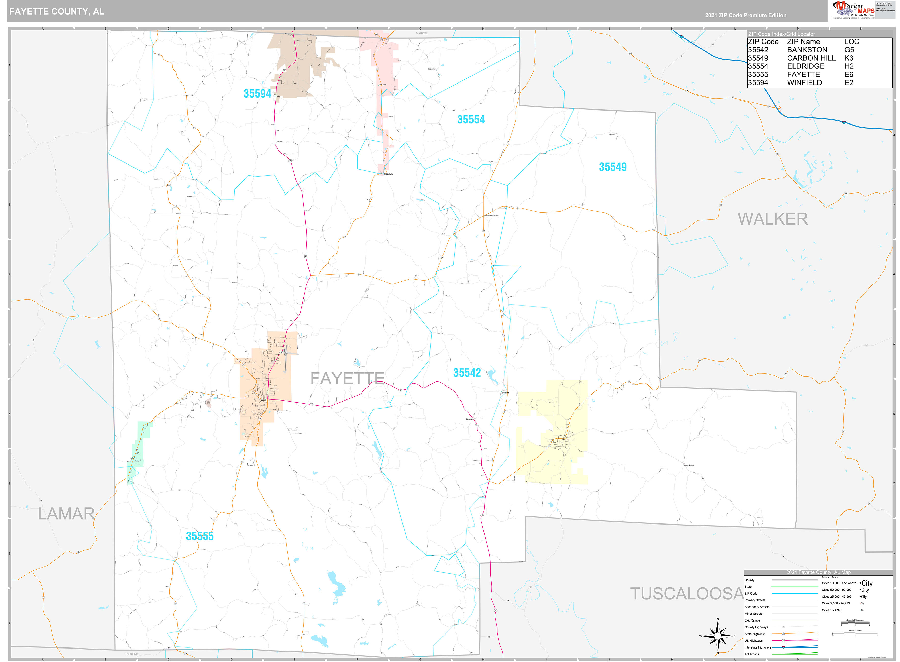 Fayette County Ga Wall Map Premium Style By Marketmap 6536