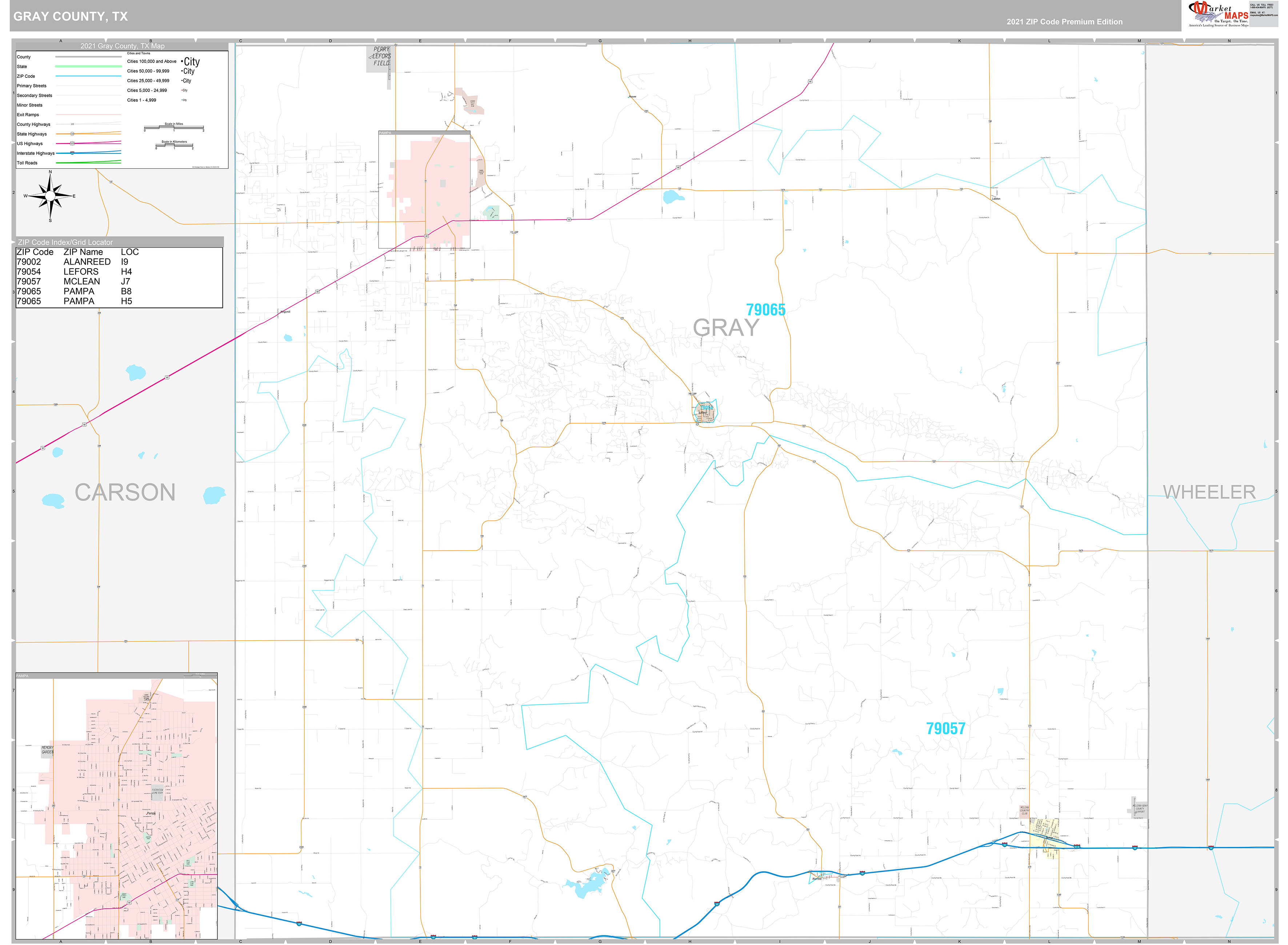 Gray County Tx Wall Map Premium Style By Marketmaps 3770