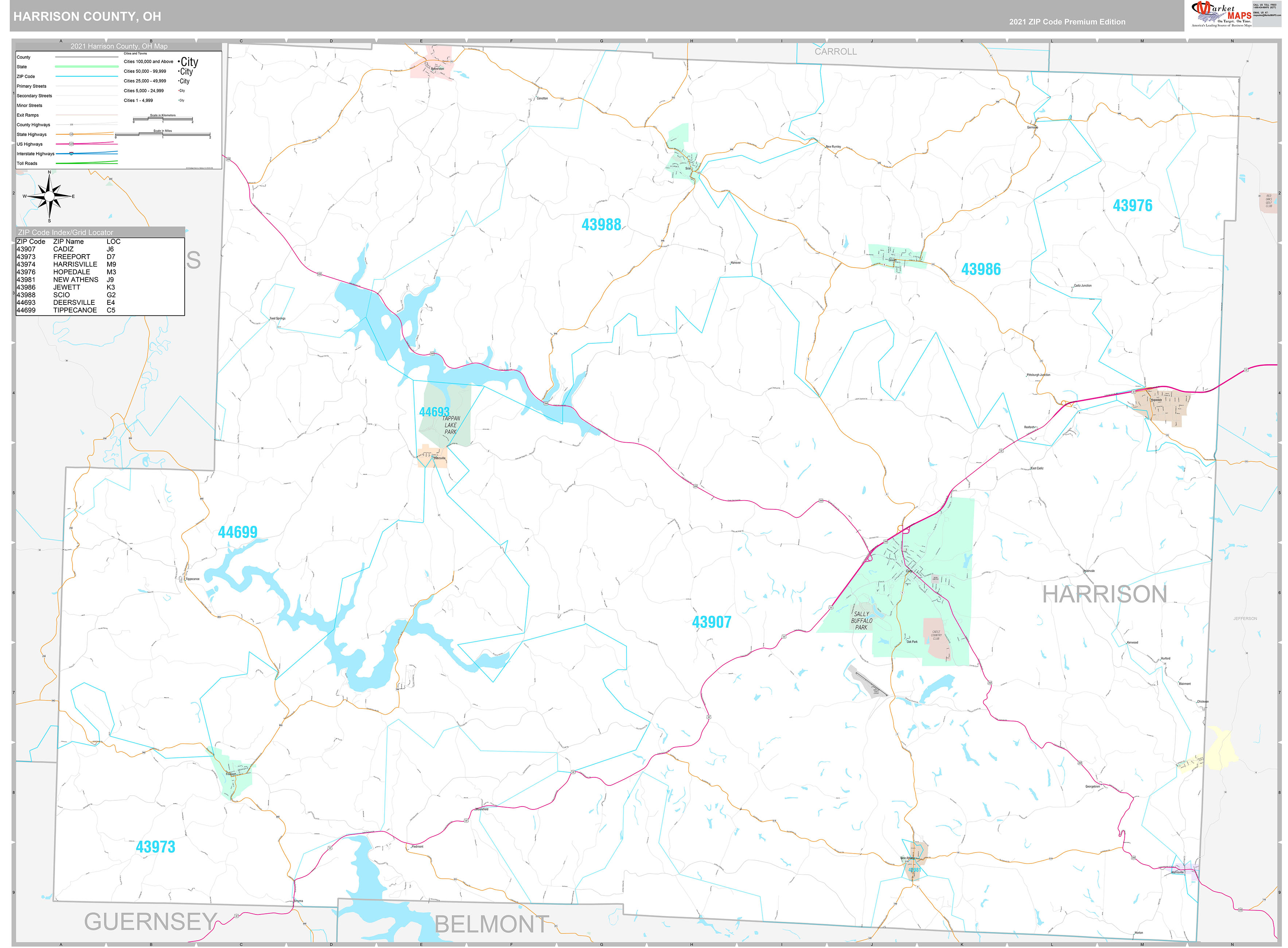 Harrison County Ohio Map 