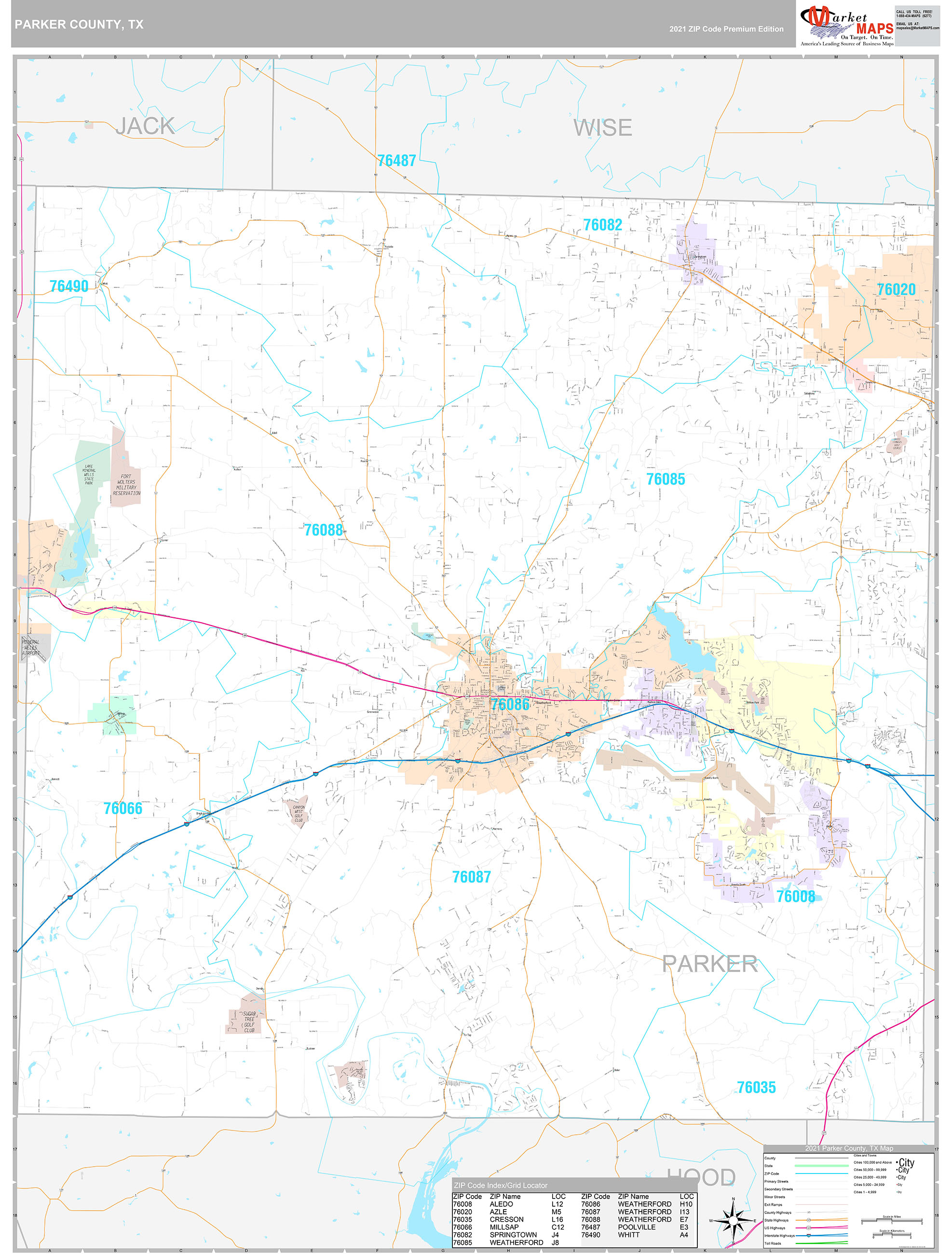Parker County Map TX
