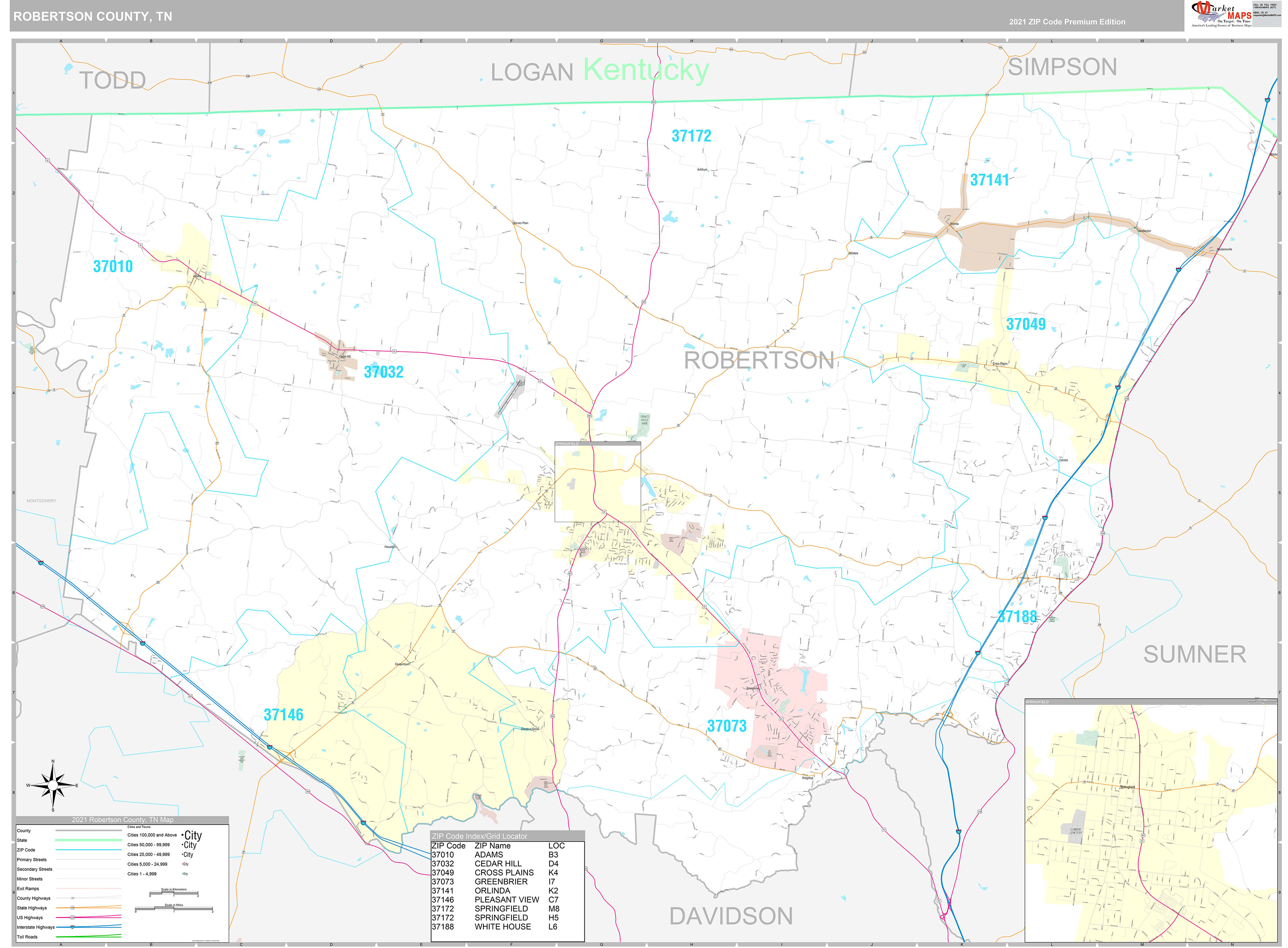 Jackson County Tn Wall Map Premium Style By Marketmap 2697