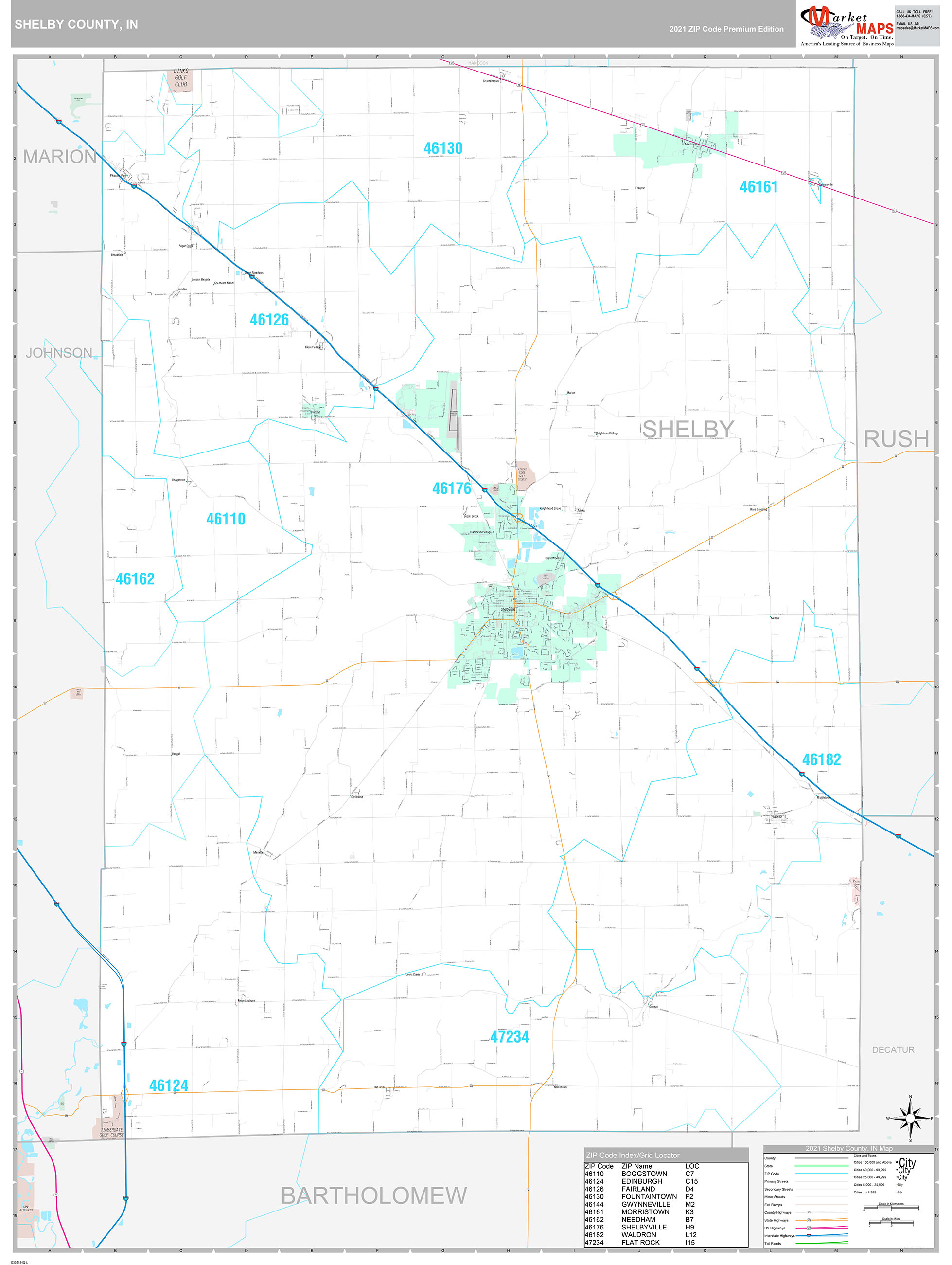 Shelby County Zip Code Map