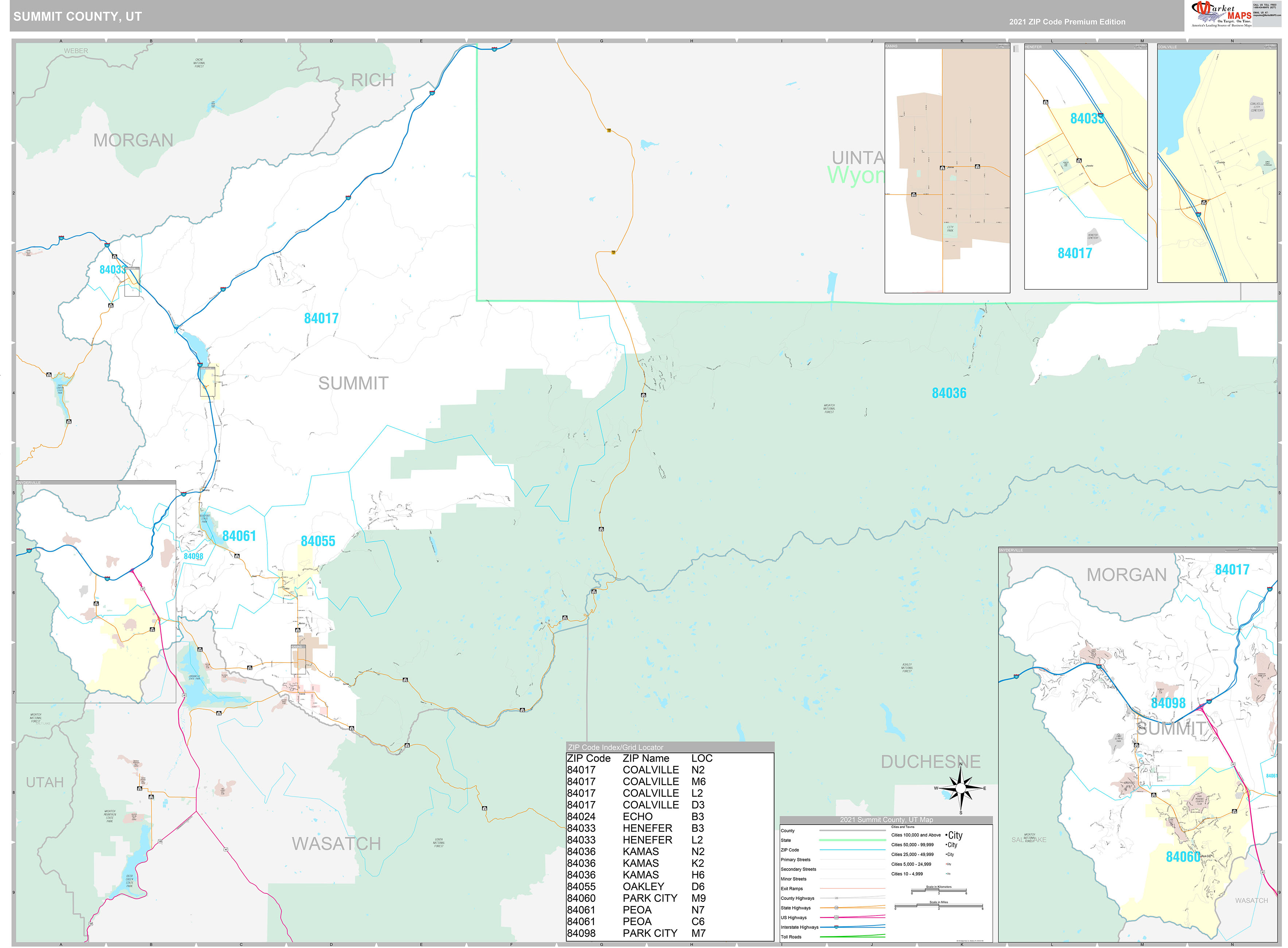 Summit County UT Wall Map Premium Style By MarketMAPS   Summit UT 