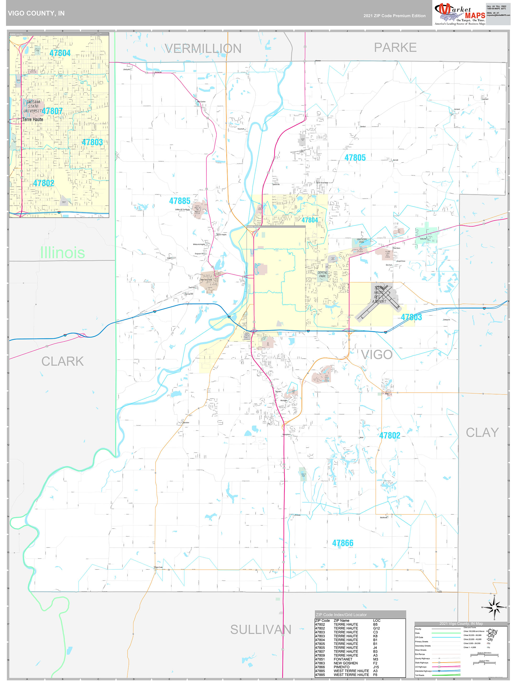 Indiana Southern Wall Map Premium Style By Marketmaps - vrogue.co