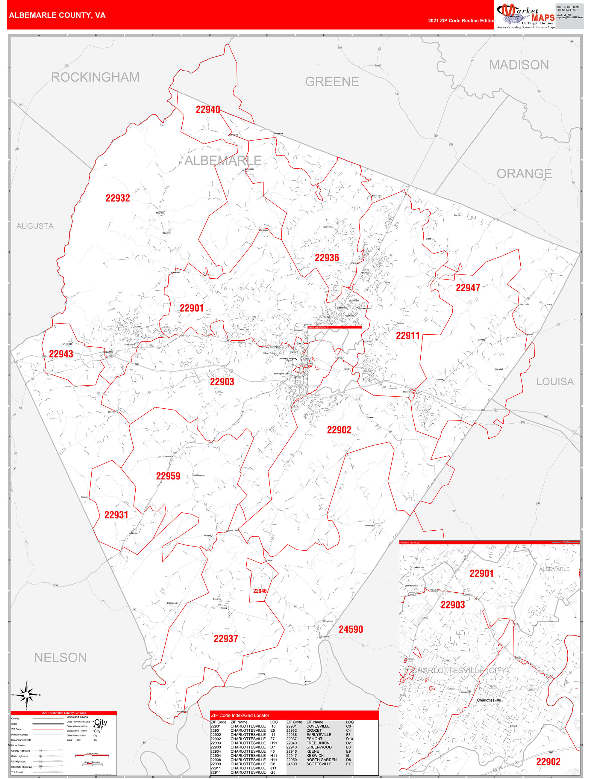 Albemarle County Zip Code Map