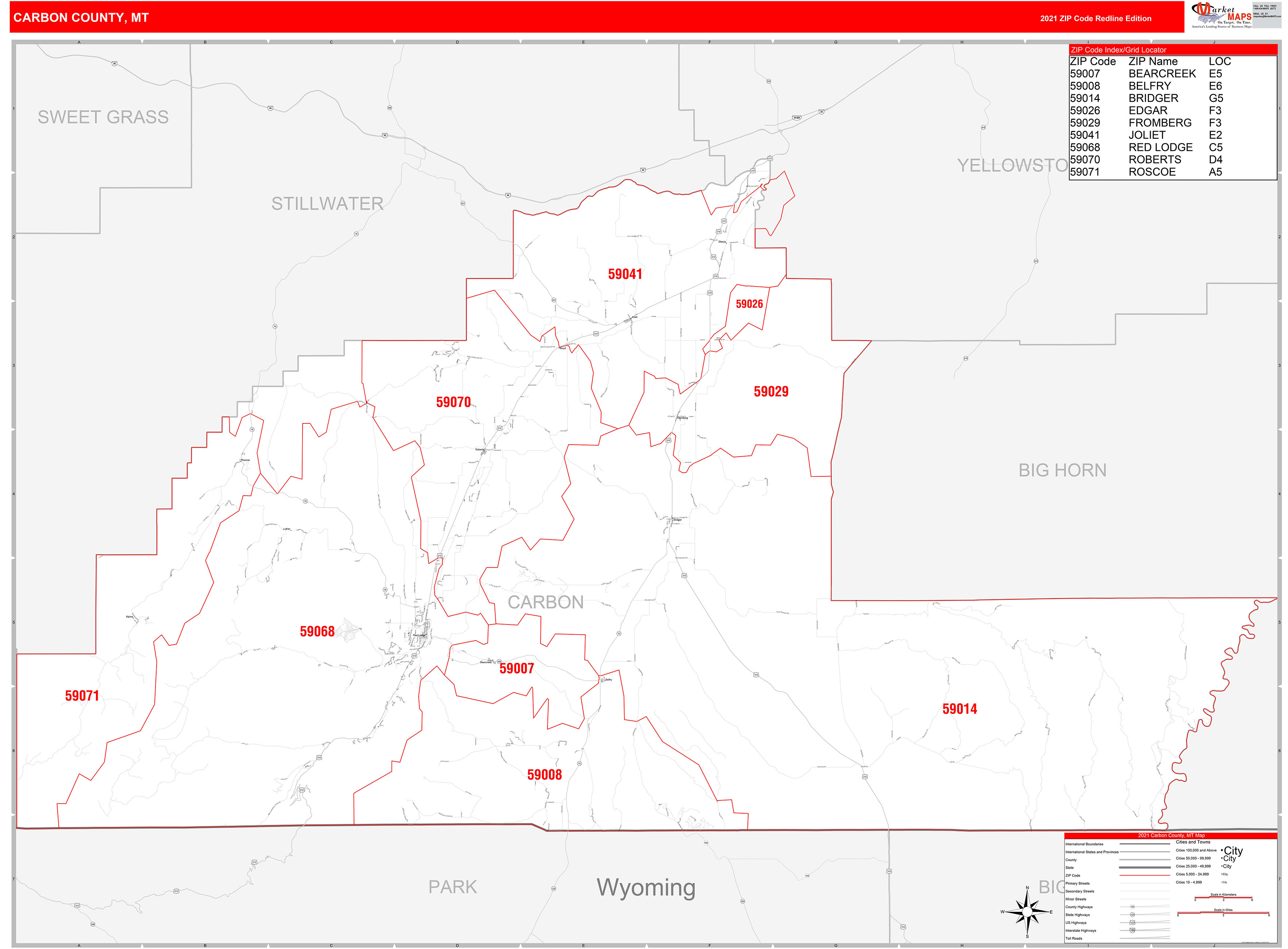 carbon-county-mt-zip-code-wall-map-red-line-style-by-marketmaps-mapsales