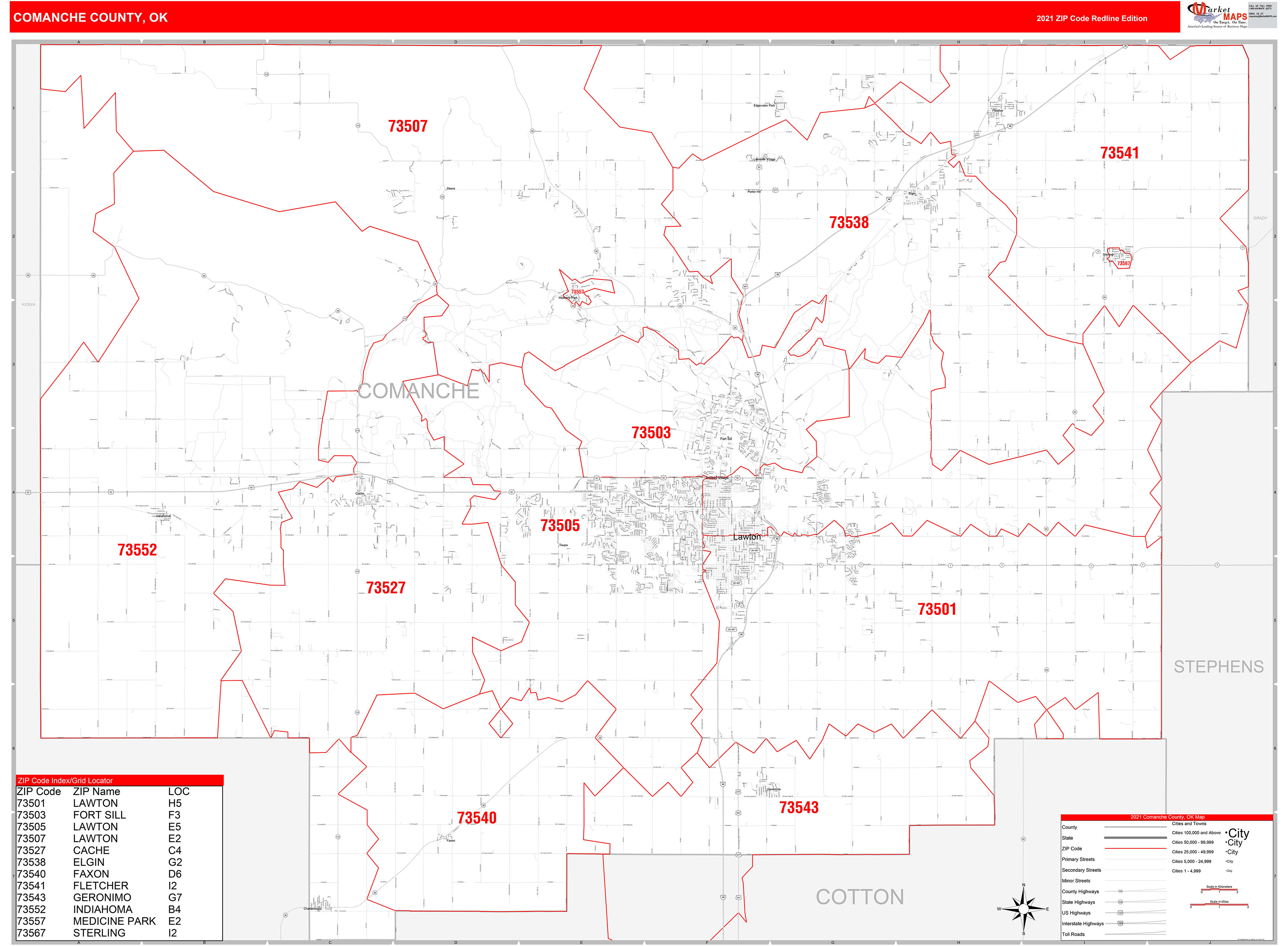 Comanche County Map