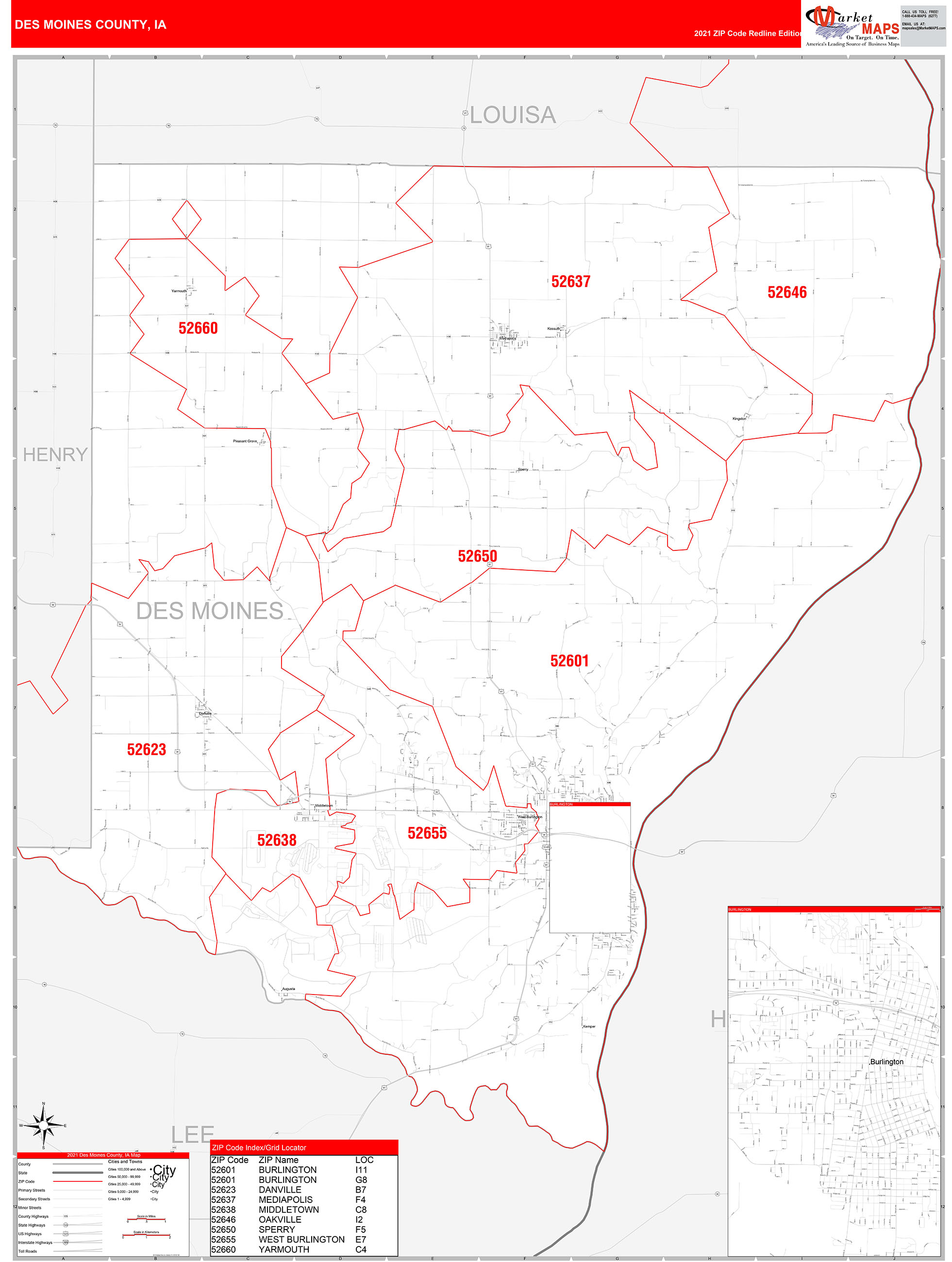 des-moines-county-ia-zip-code-wall-map-red-line-style-by-marketmaps