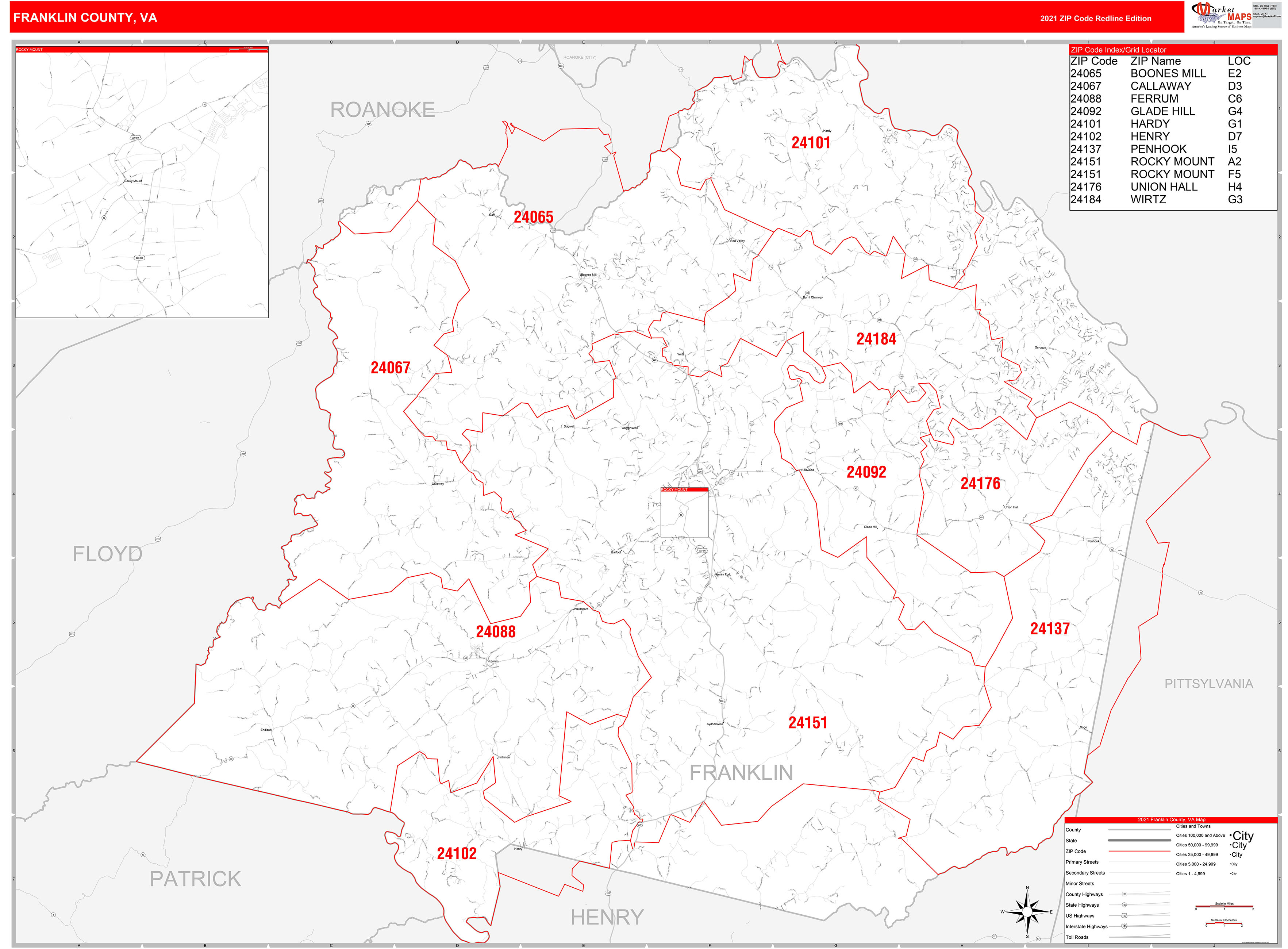 Franklin County Virginia Map