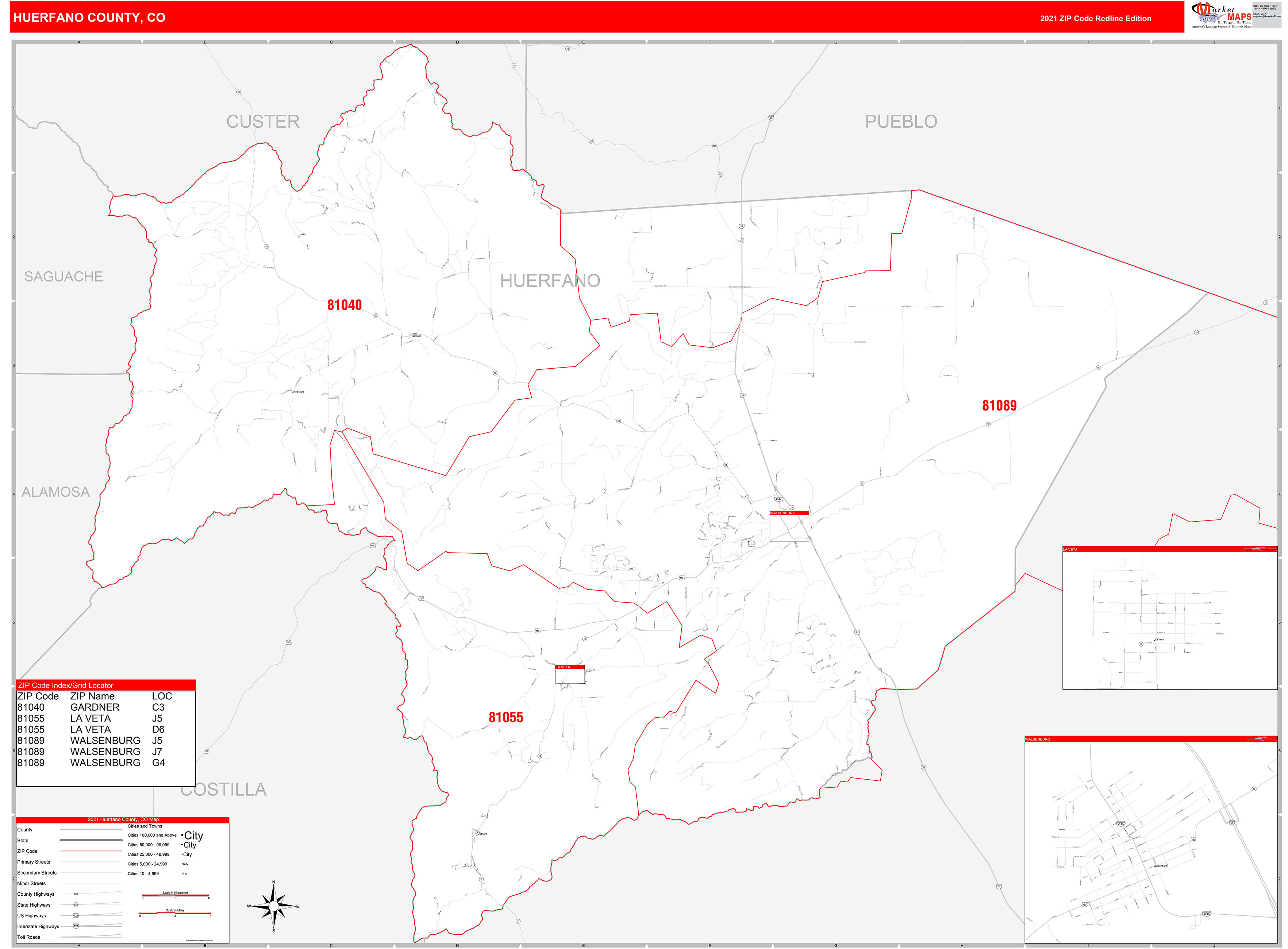 Huerfano County Map