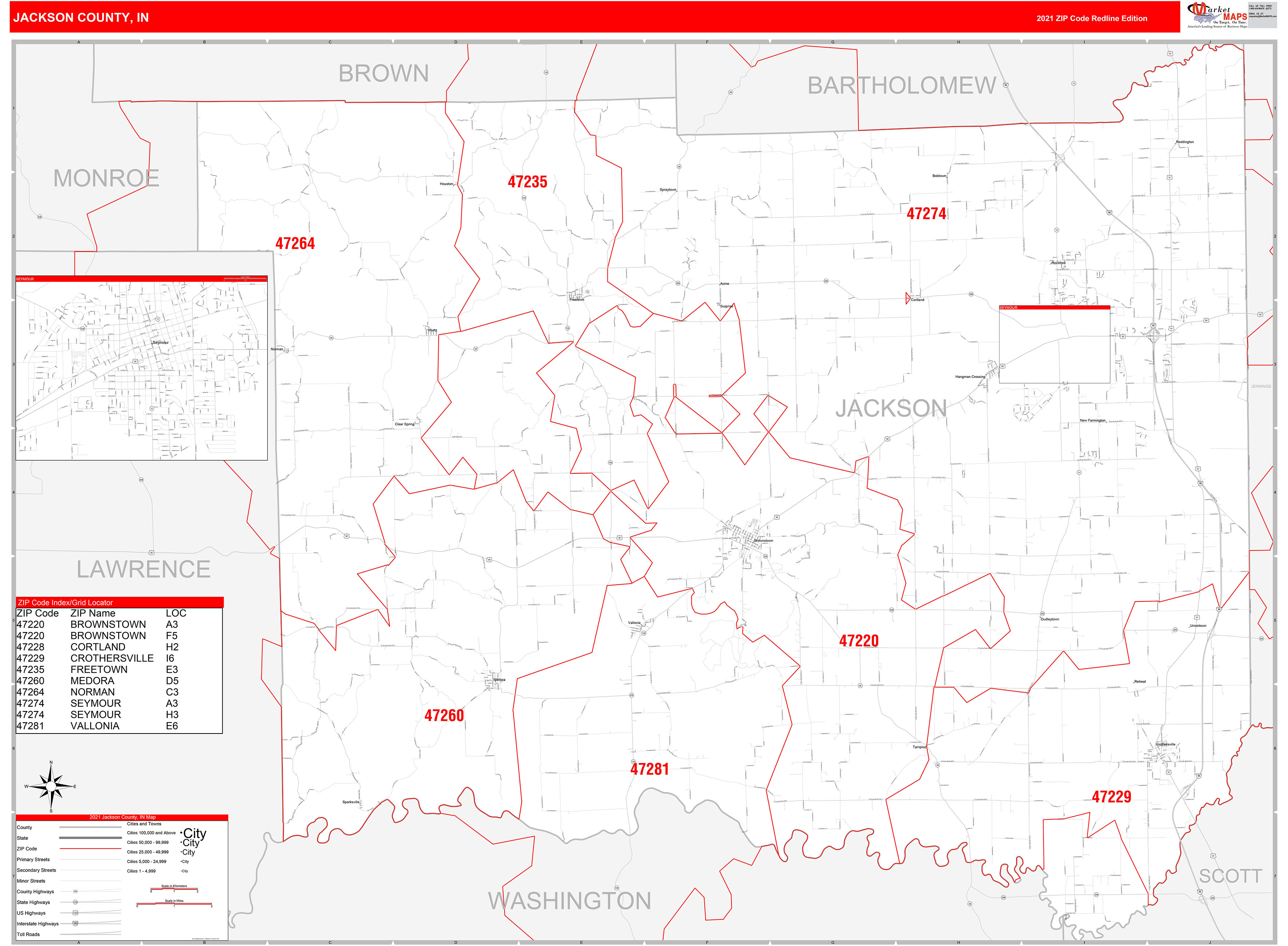 Jackson County Zip Code Map