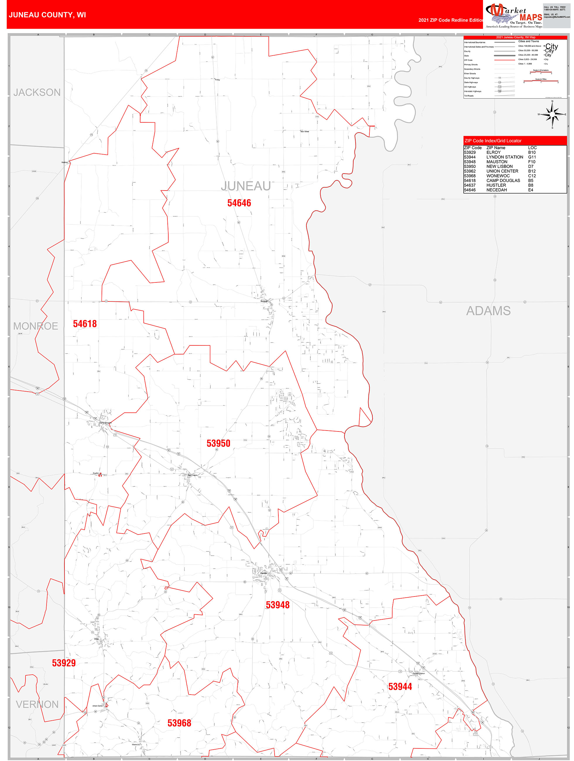 Juneau County Map