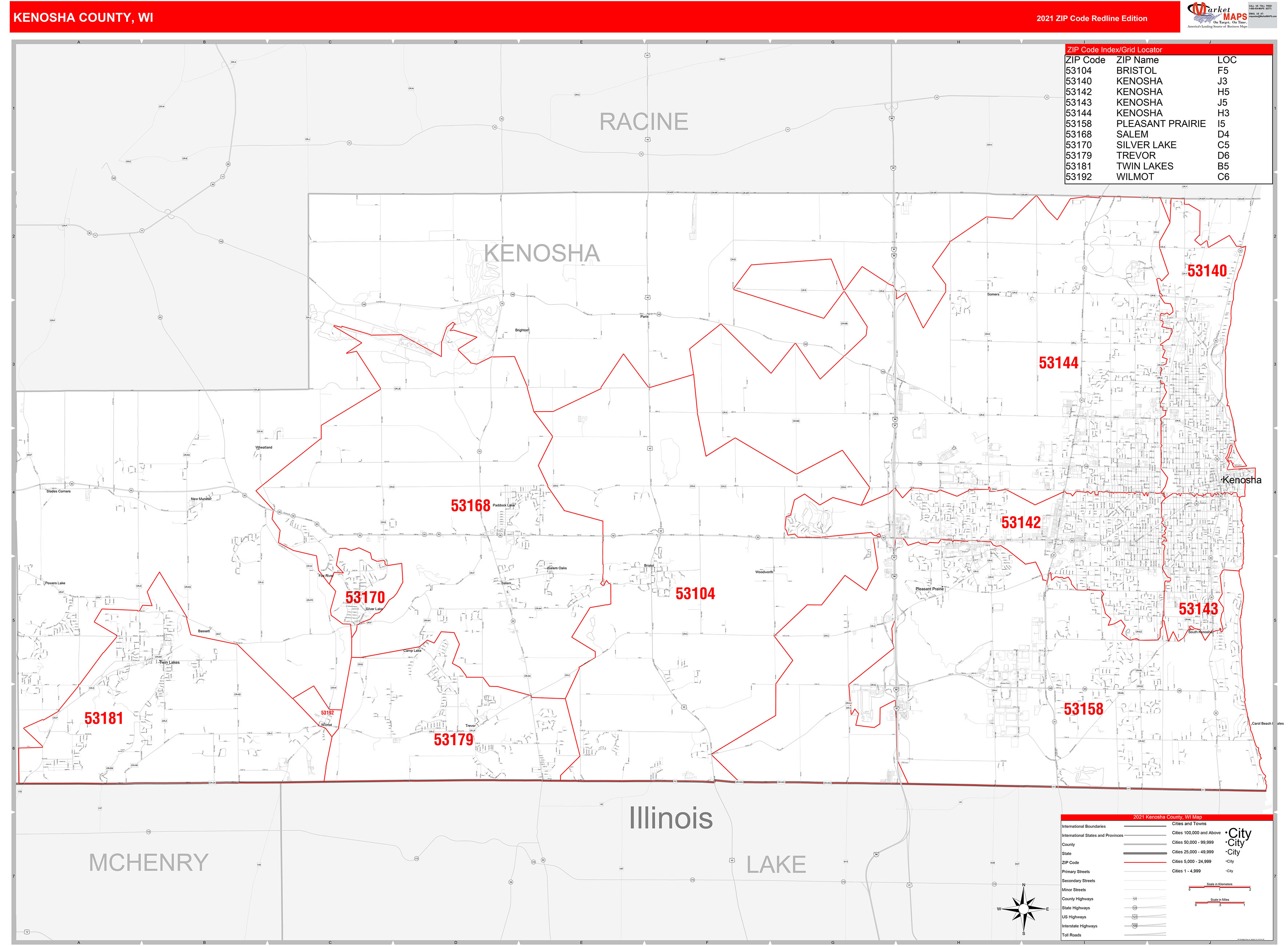 Kenosha County Highways Map