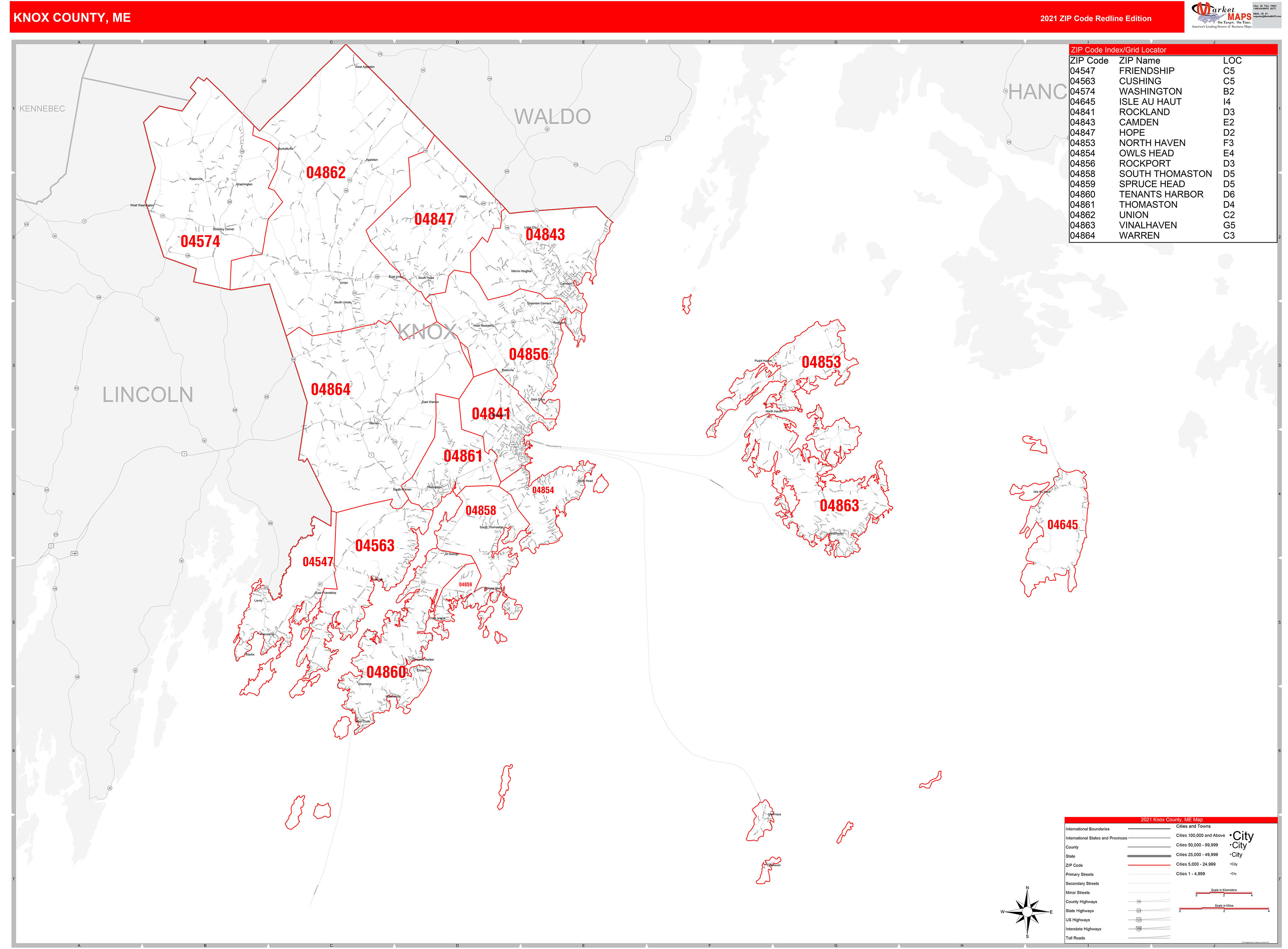 Knox County Zip Code Map 8037