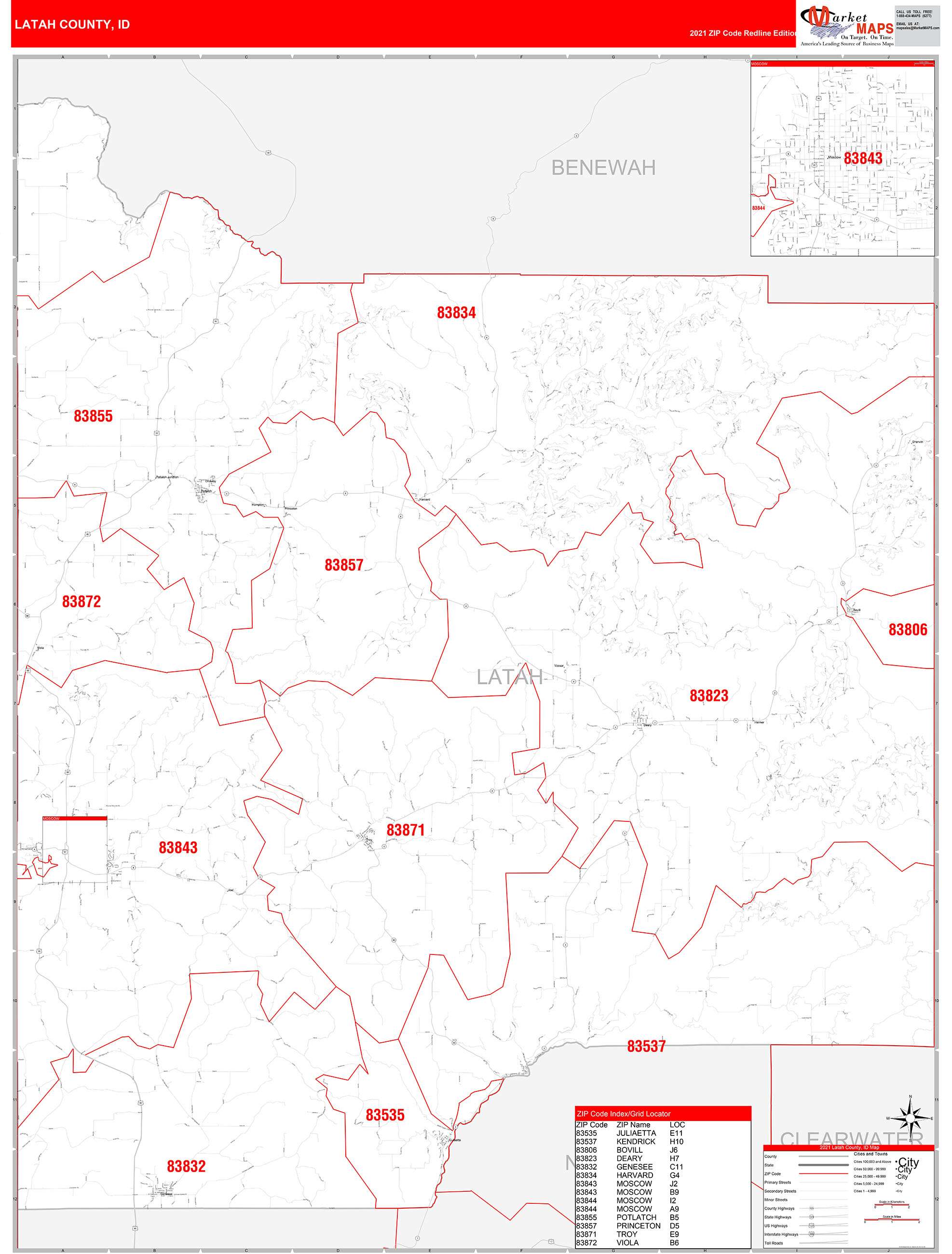 Latah County Map