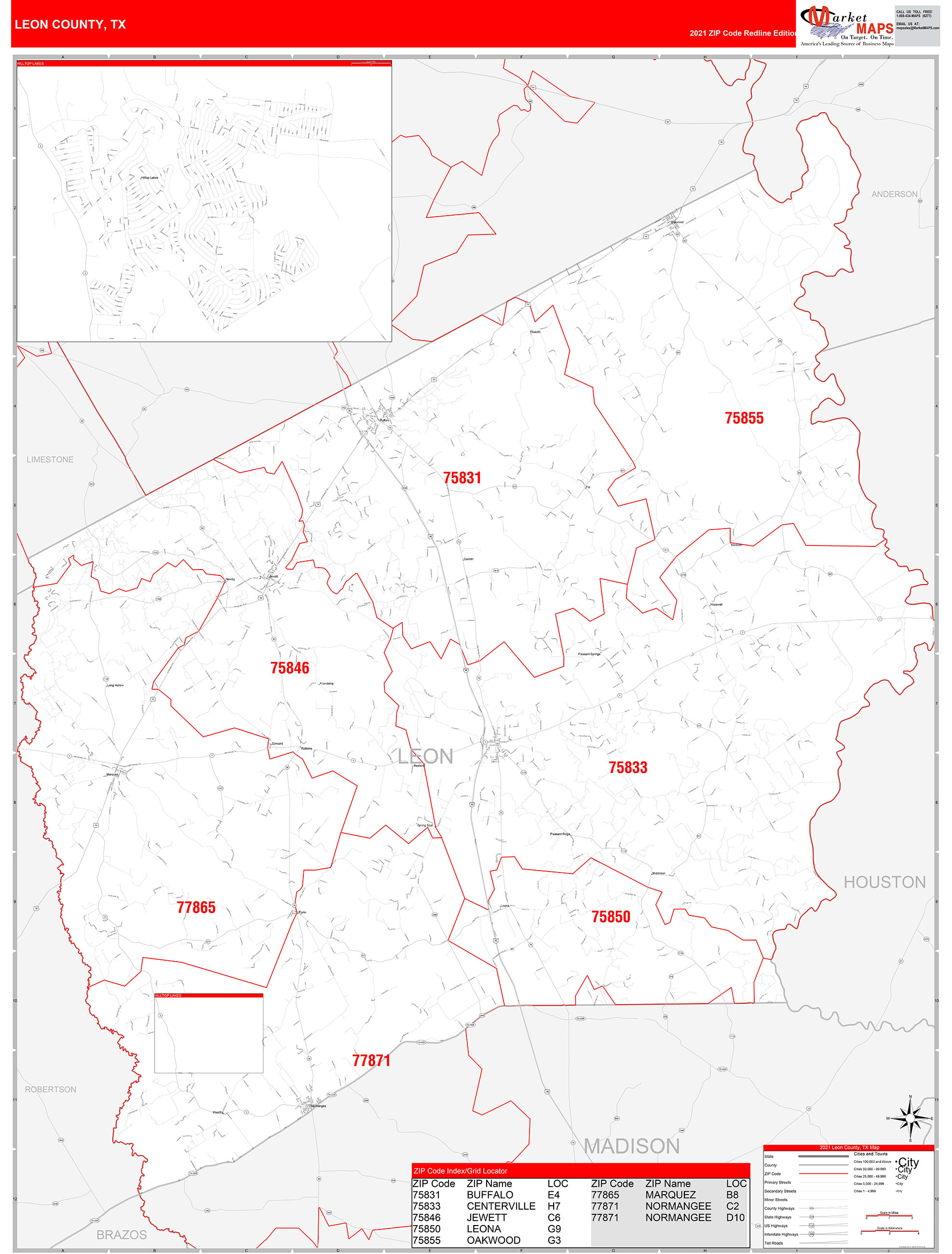Leon County Zip Code Map