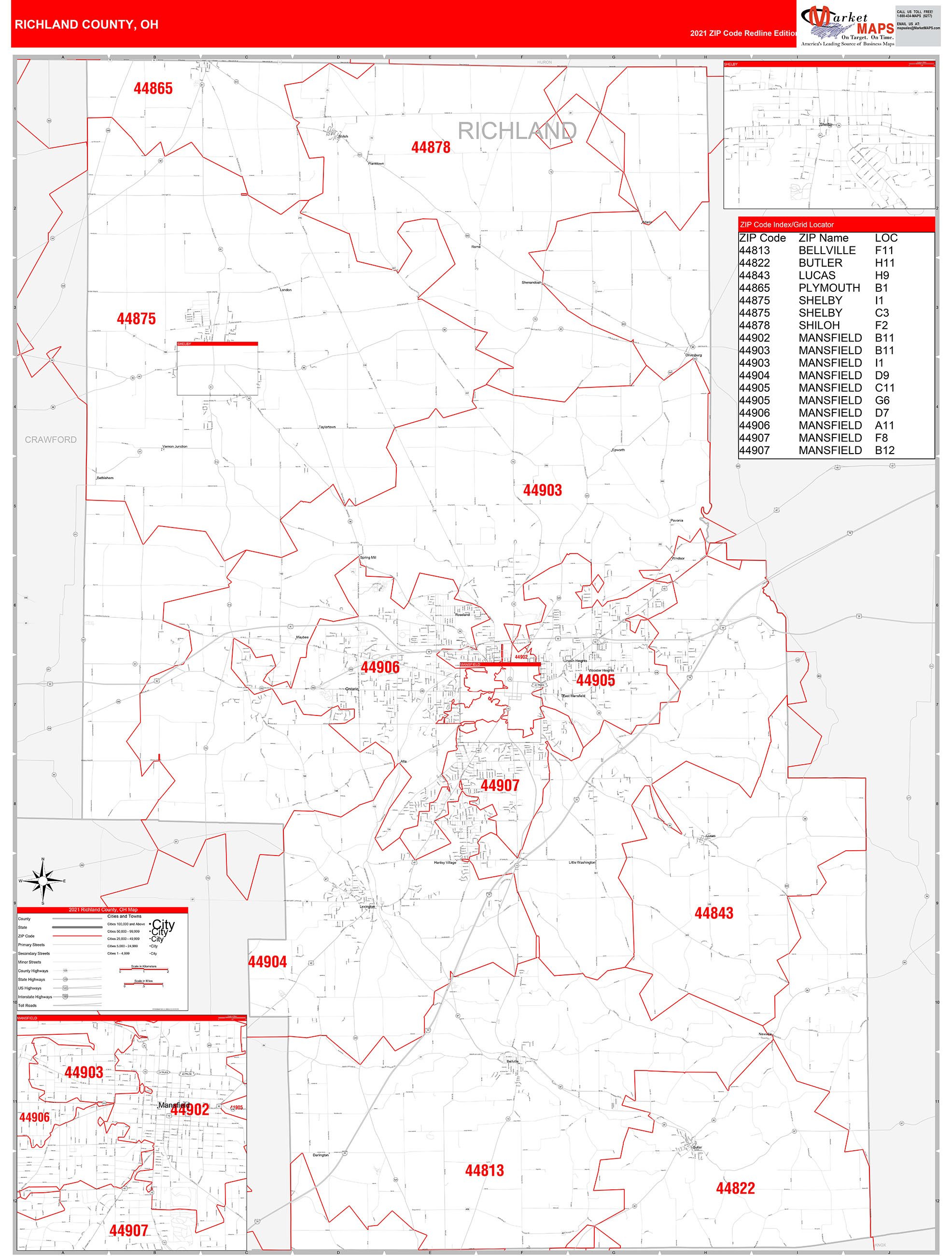 Richland County Zip Code Map 1299