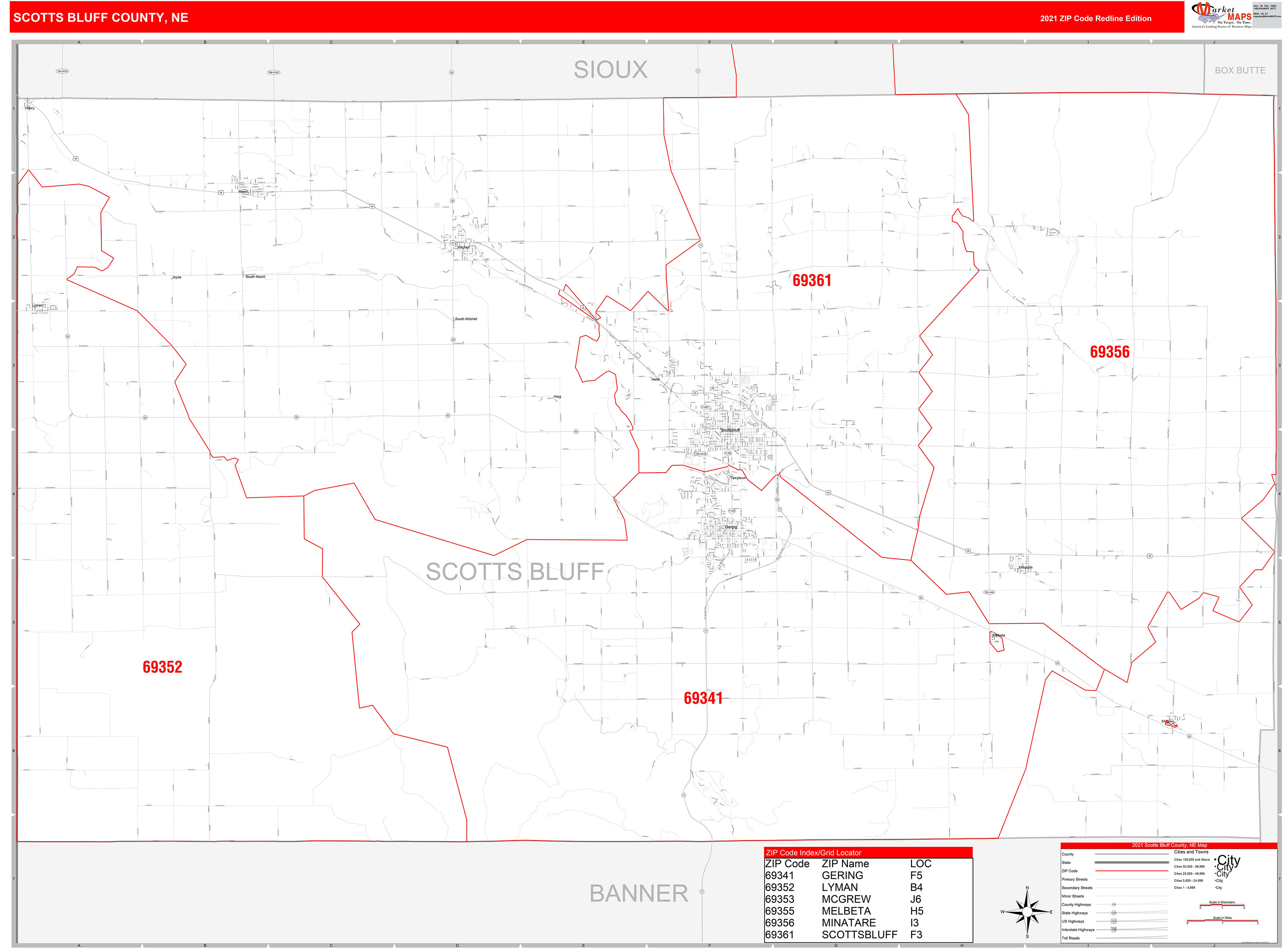 Scotts Bluff County Ne Wall Map Color Cast Style By M - vrogue.co