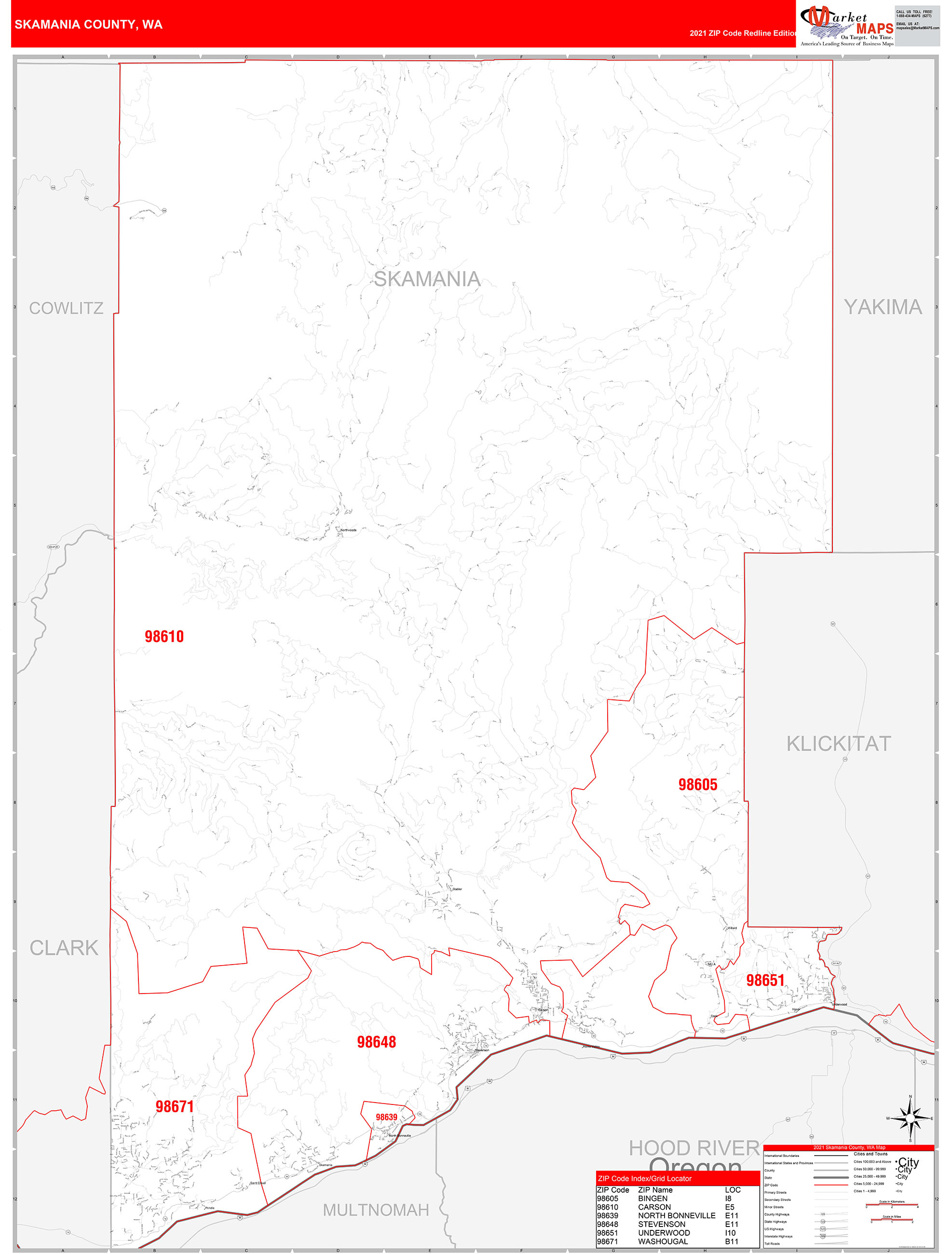 Skamania County Map 9391