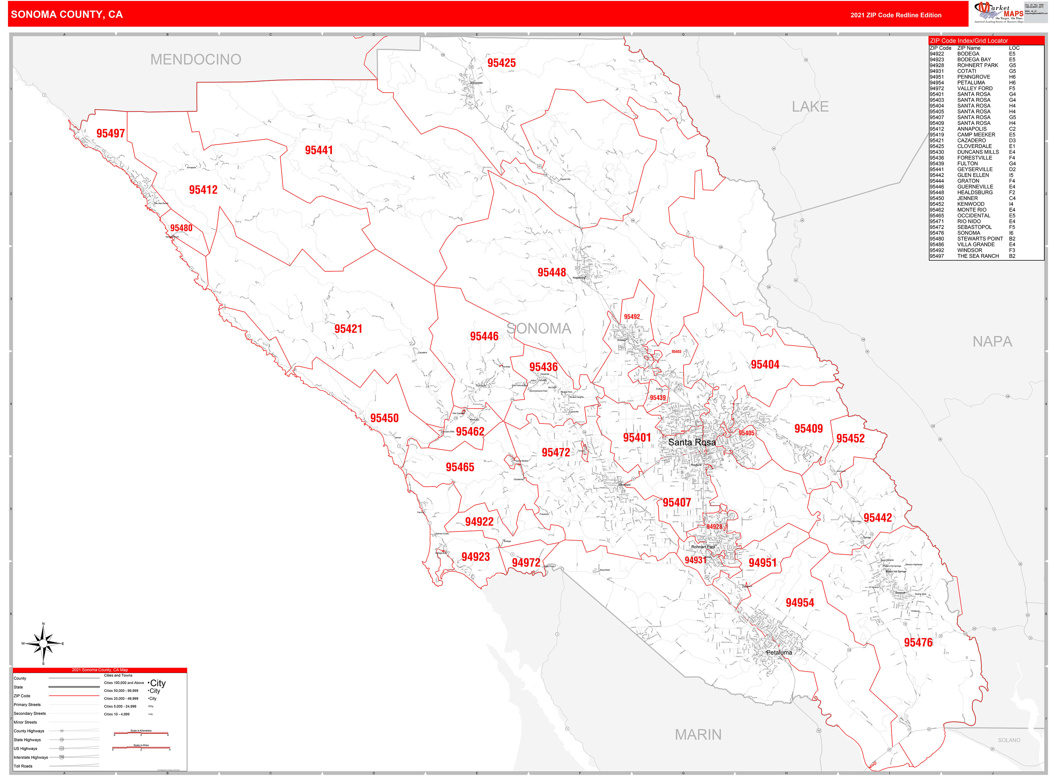 Sonoma County Map With Cities   Sonoma CA 