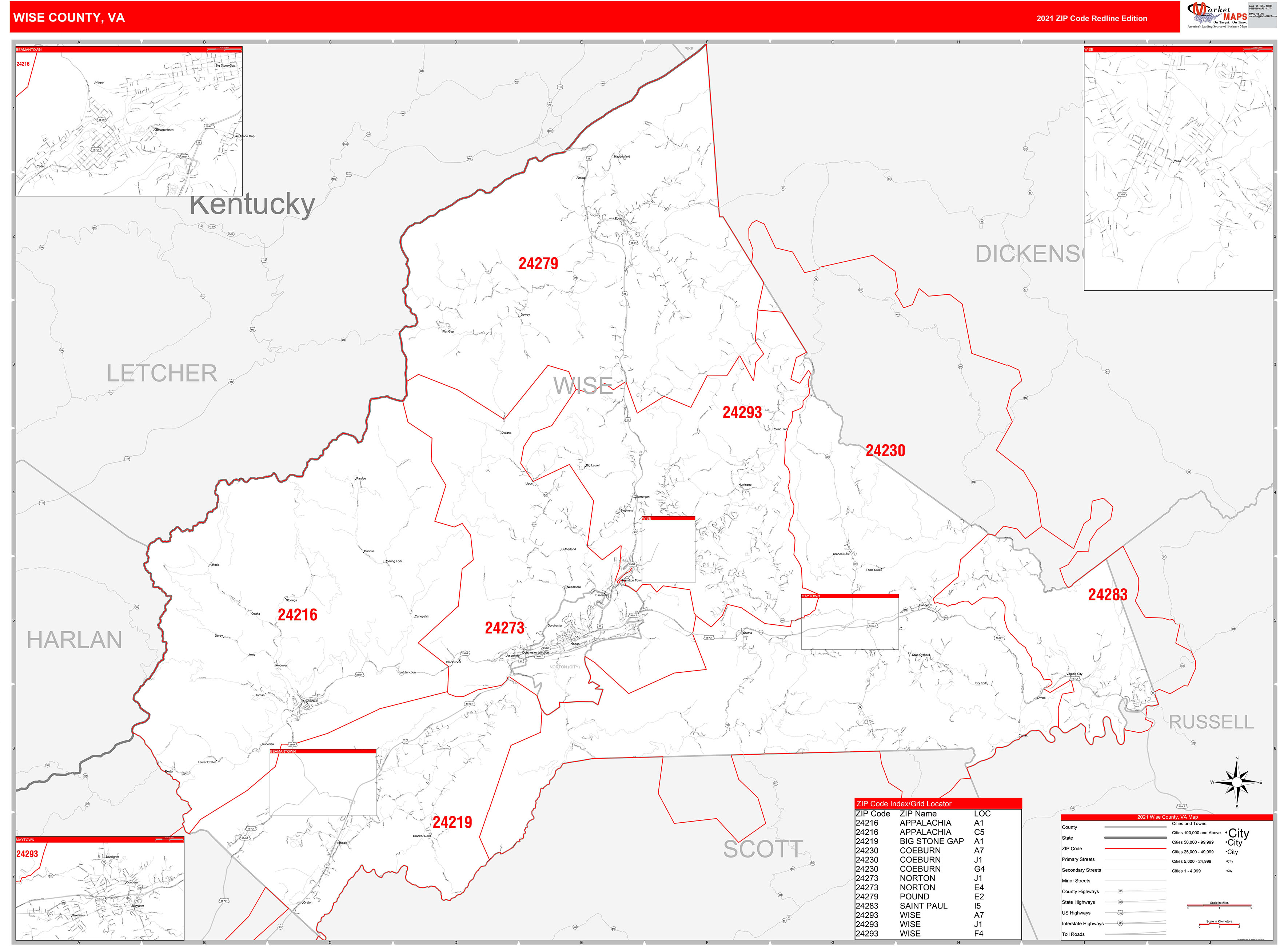 wise-county-va-zip-code-wall-map-red-line-style-by-marketmaps