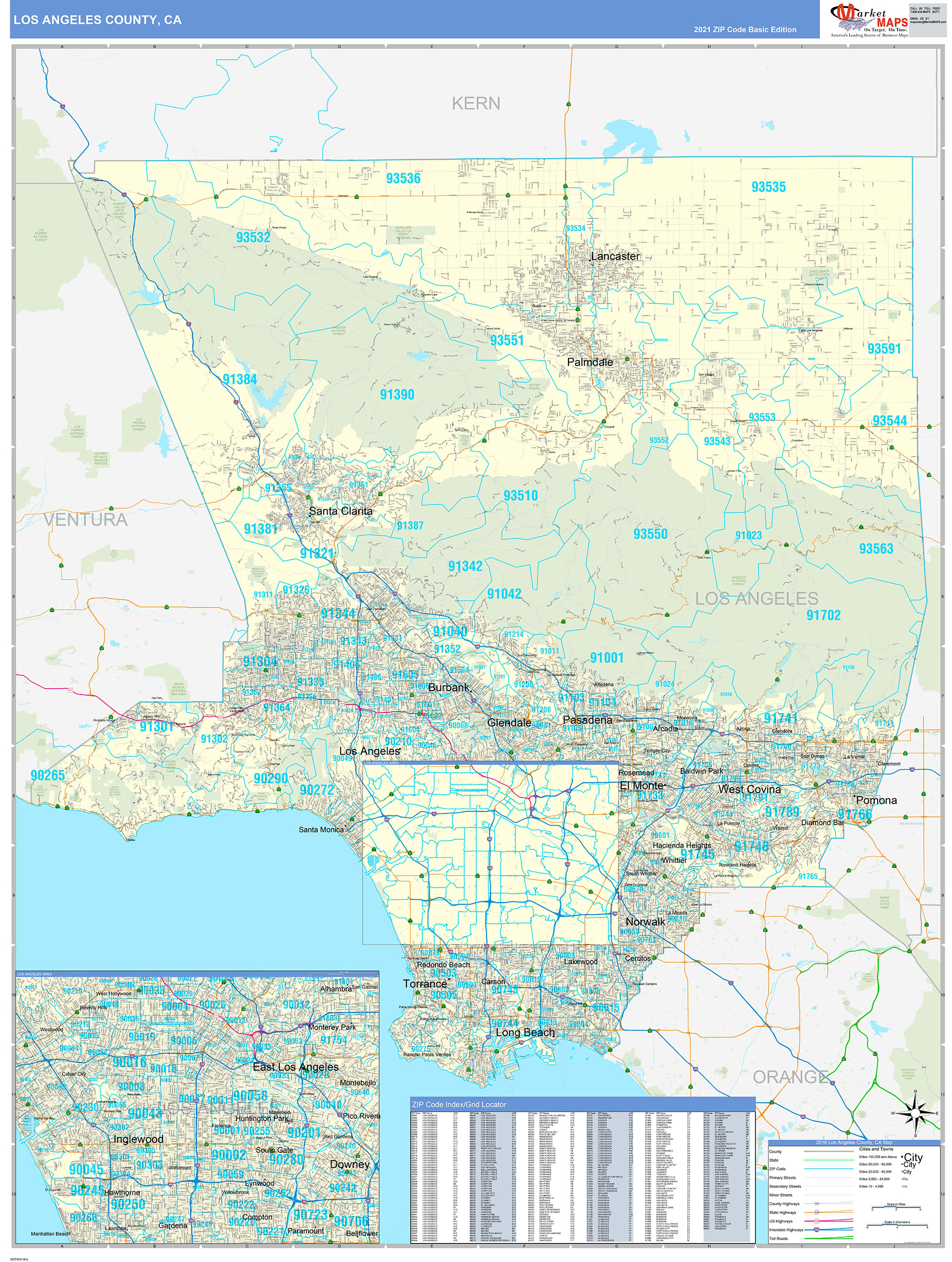 Los Angeles Area Code Map