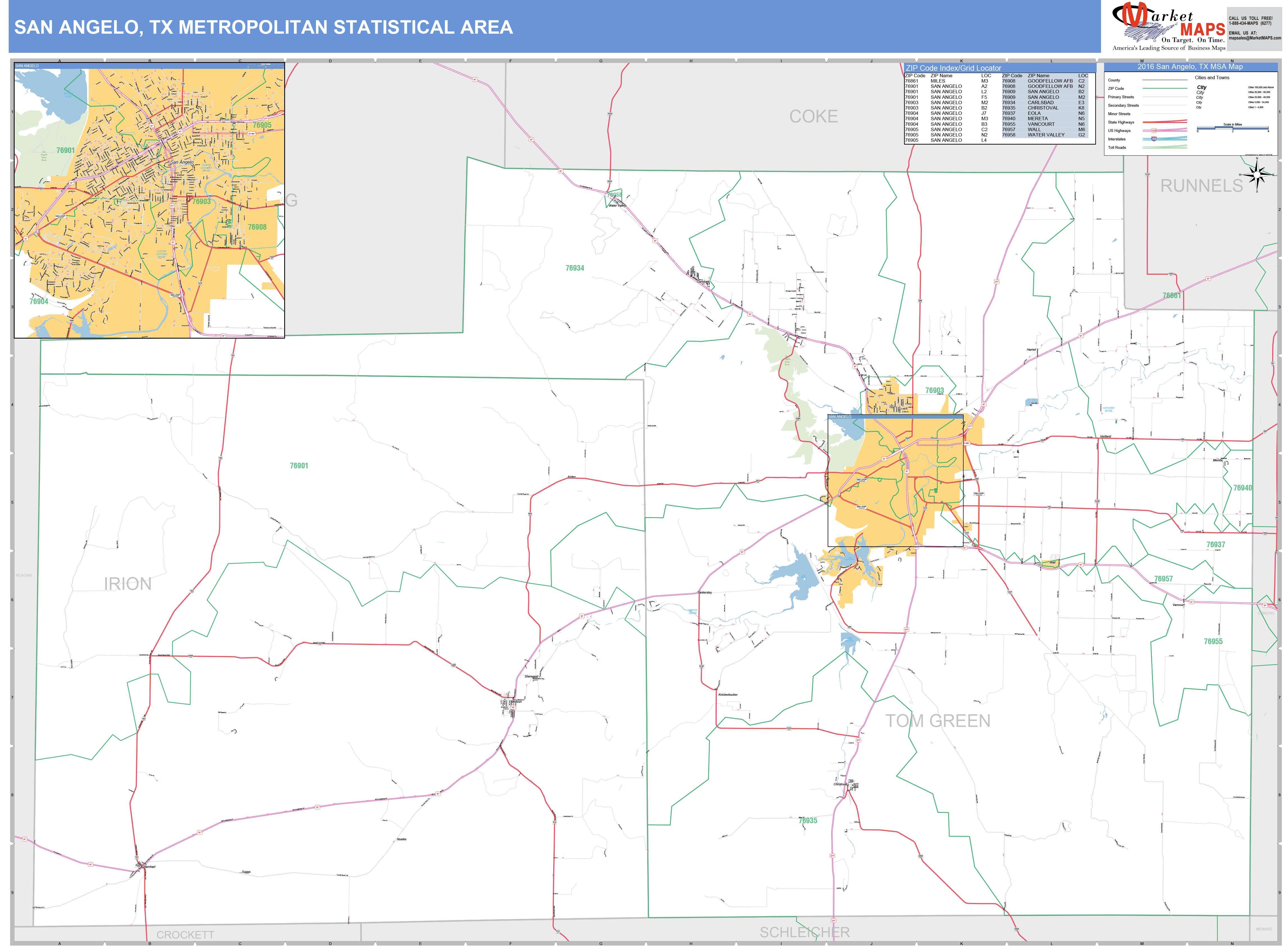 San Angelo Area Map