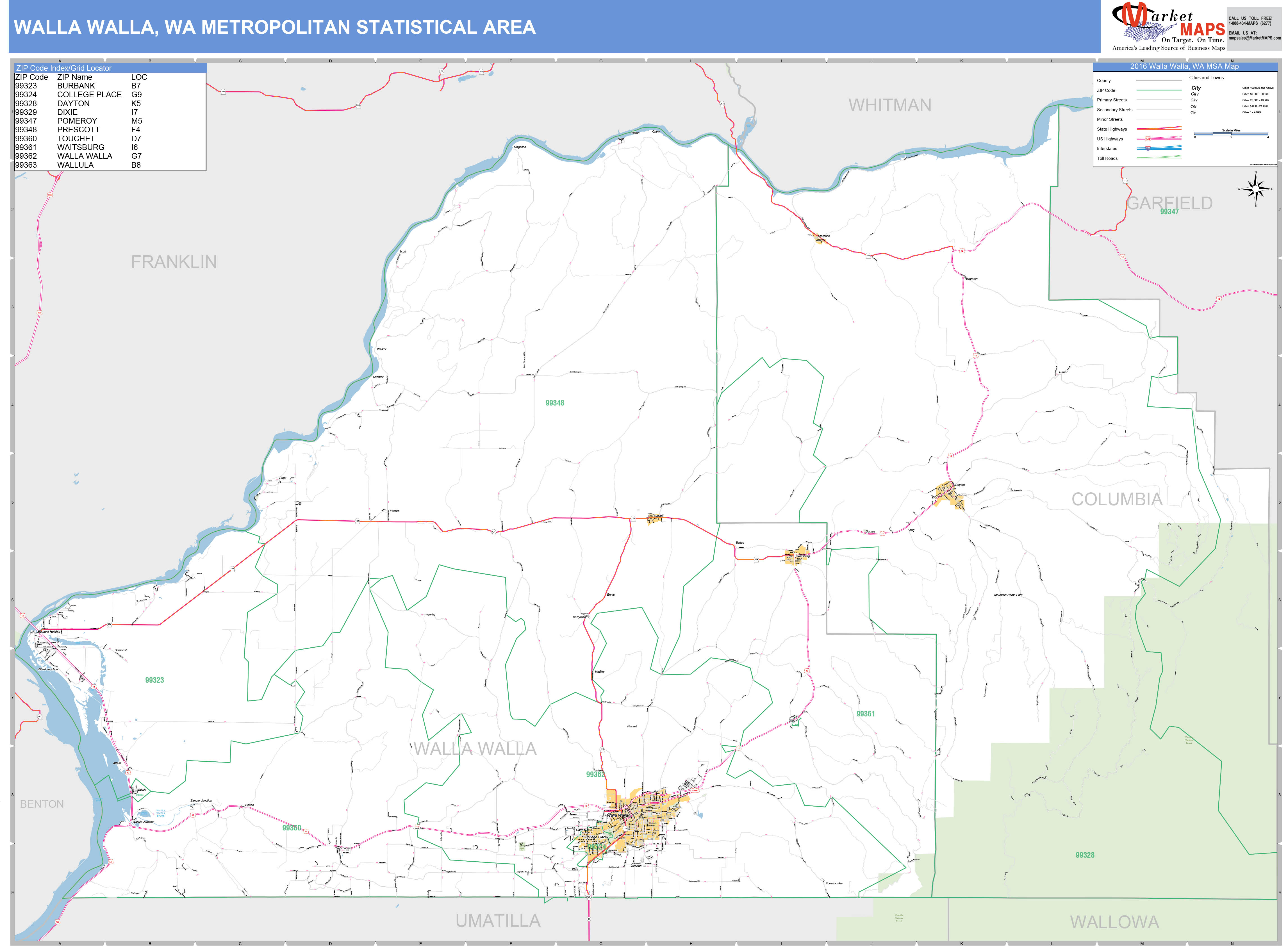 Walla Walla Washington Zip Code Map - United States Map