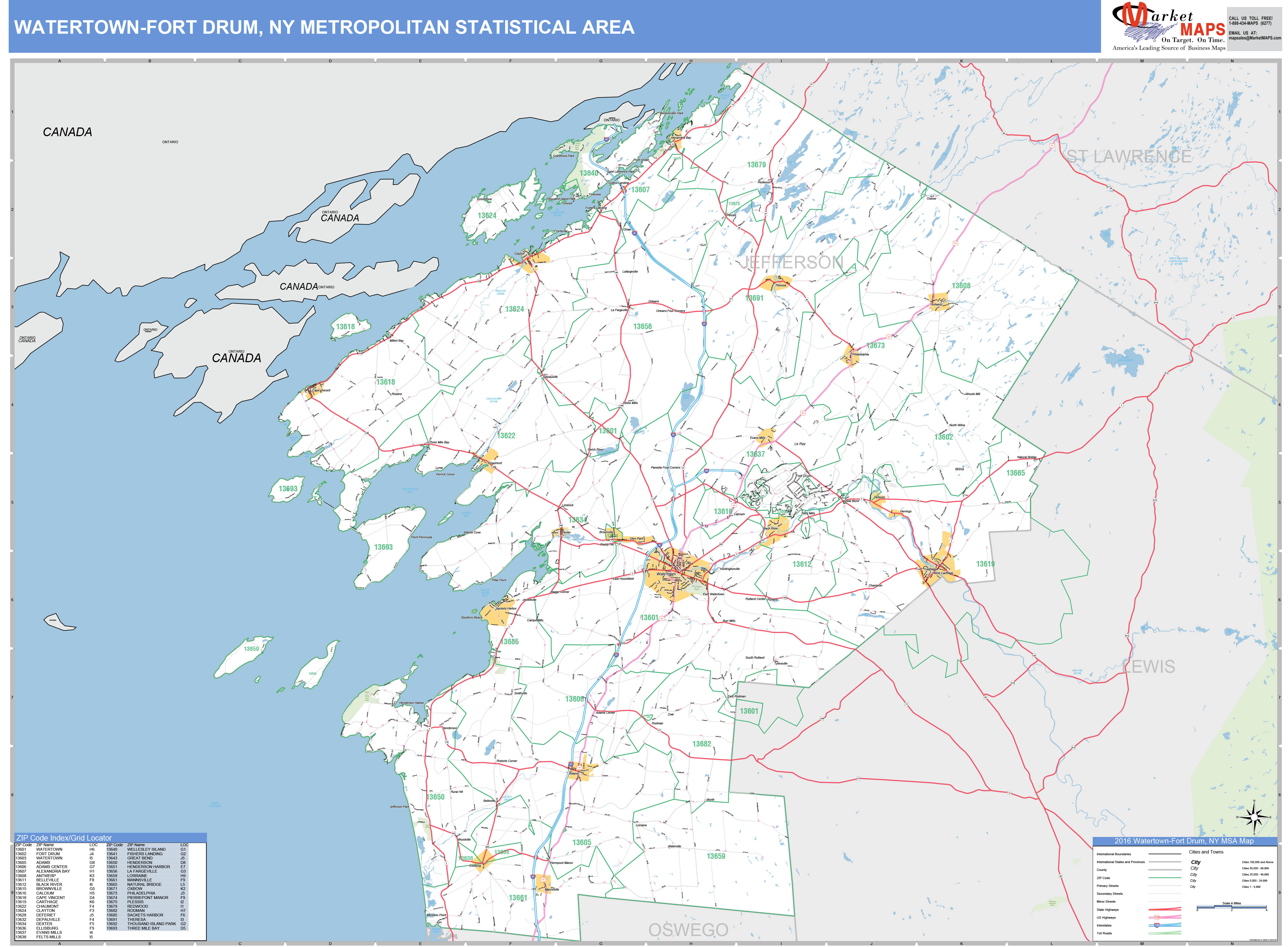 Watertown Ny Zip Code Map - United States Map