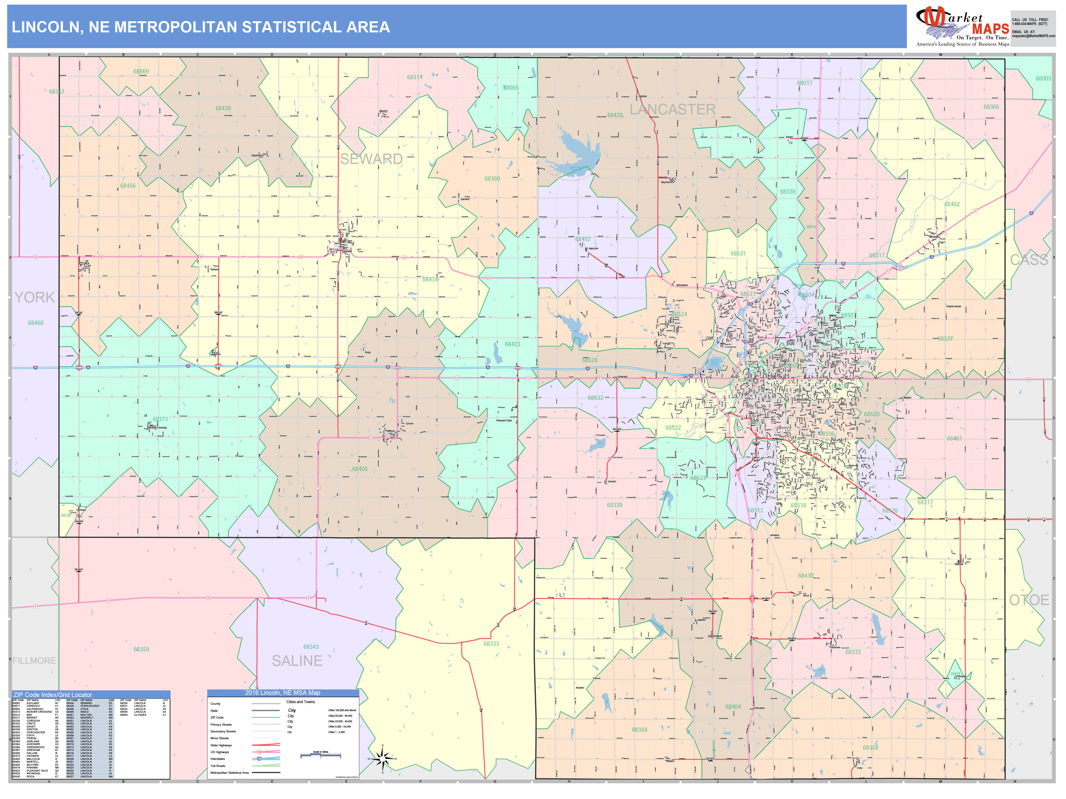 Lincoln Nebraska Wall Map Premium Style By Marketmaps