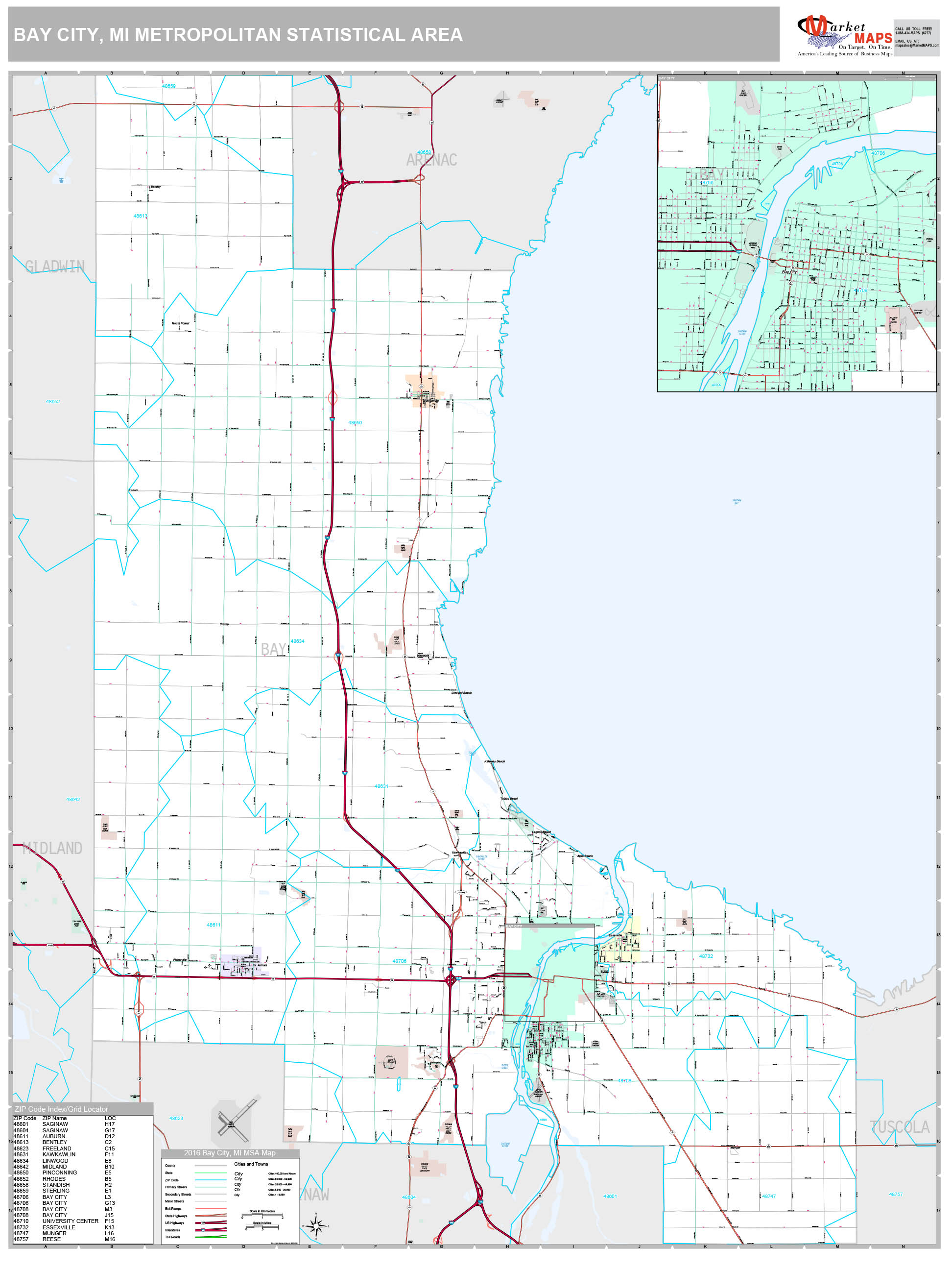 Michigan Wall Map Premium Style By Marketmaps Mapsale 4274
