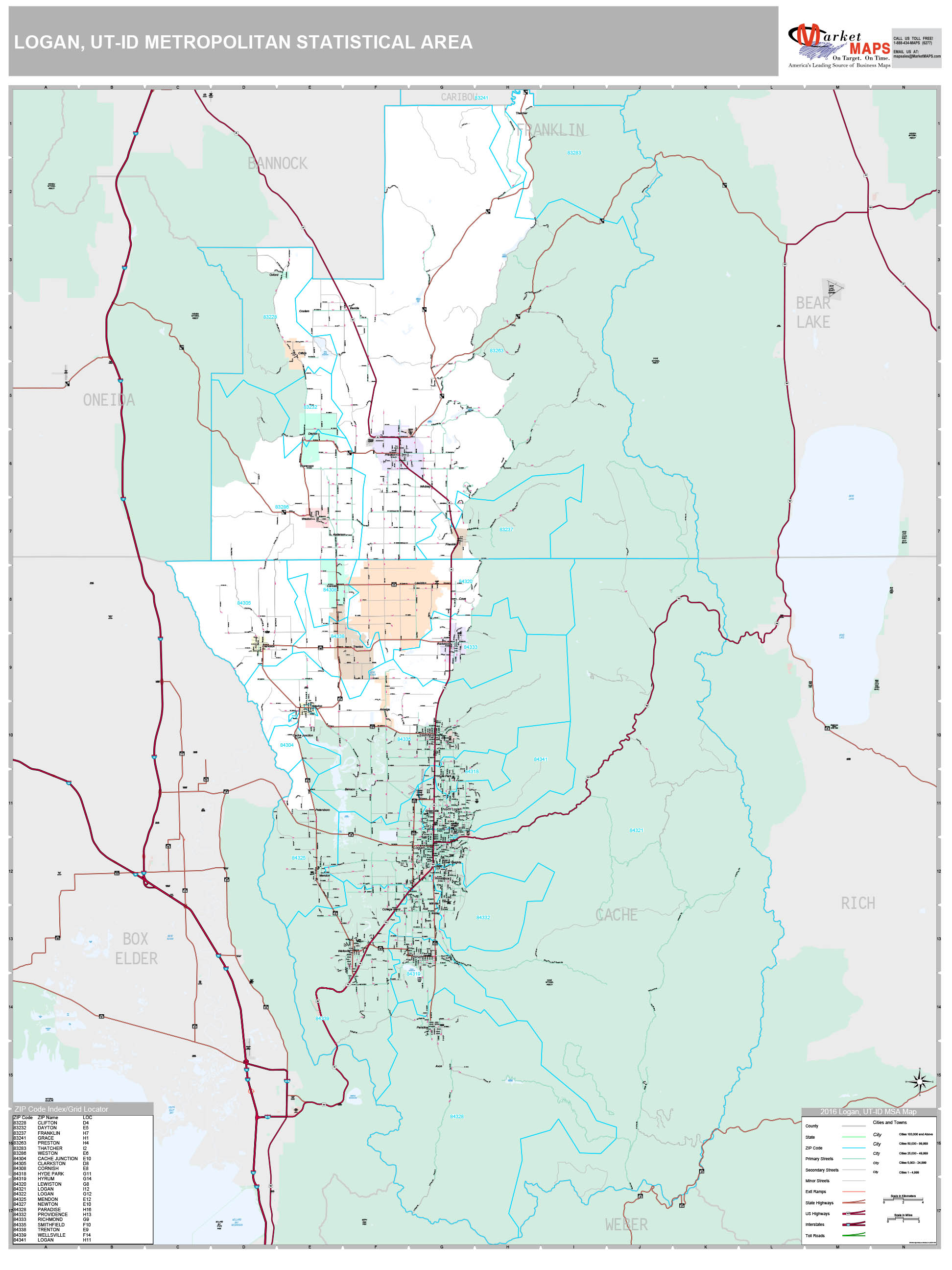 Logan UT Metro Area Wall Map Premium Style By MarketMAPS MapSales   Logan UT 