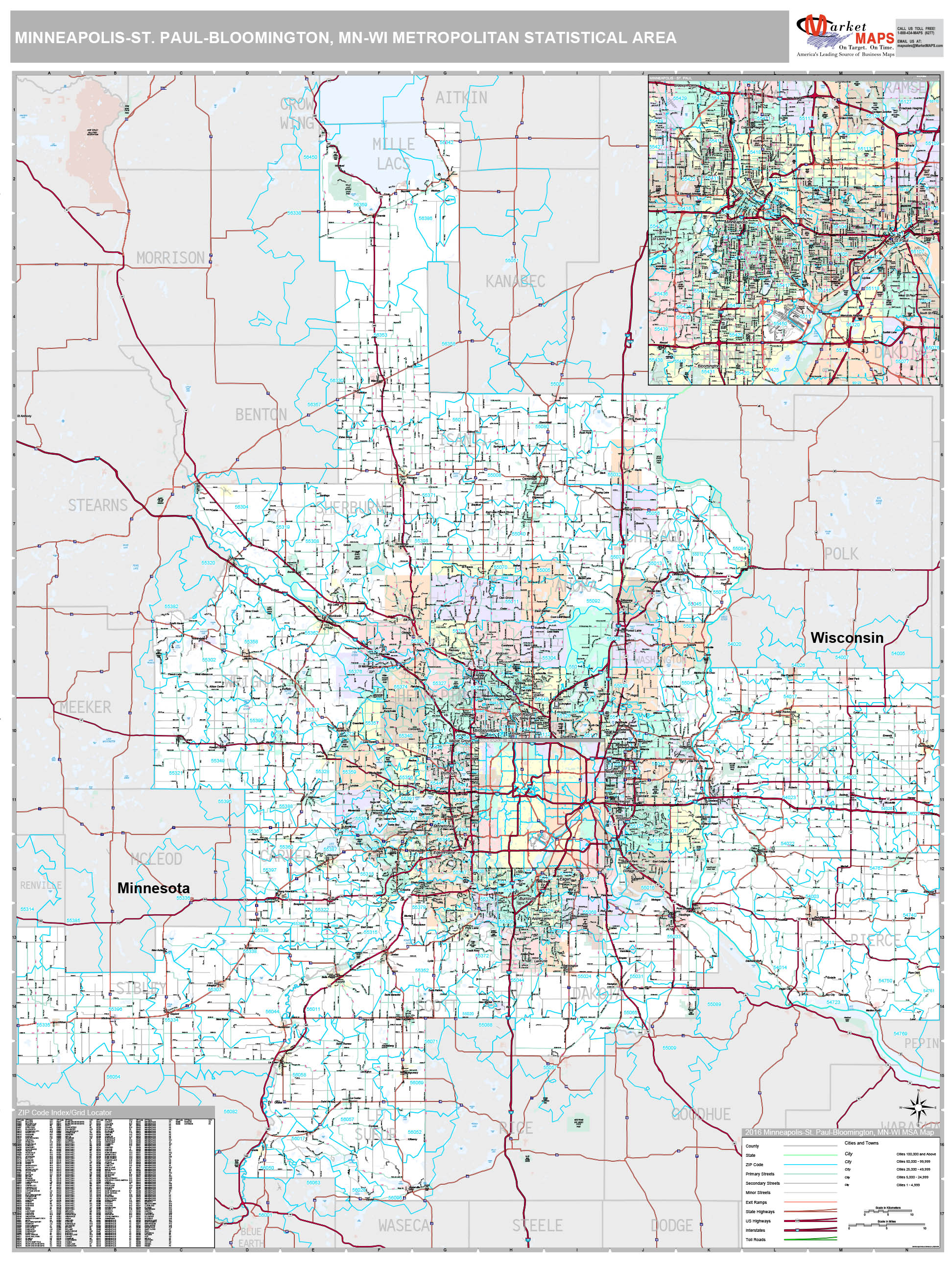 Minneapolis St Paul Metro Map - Map