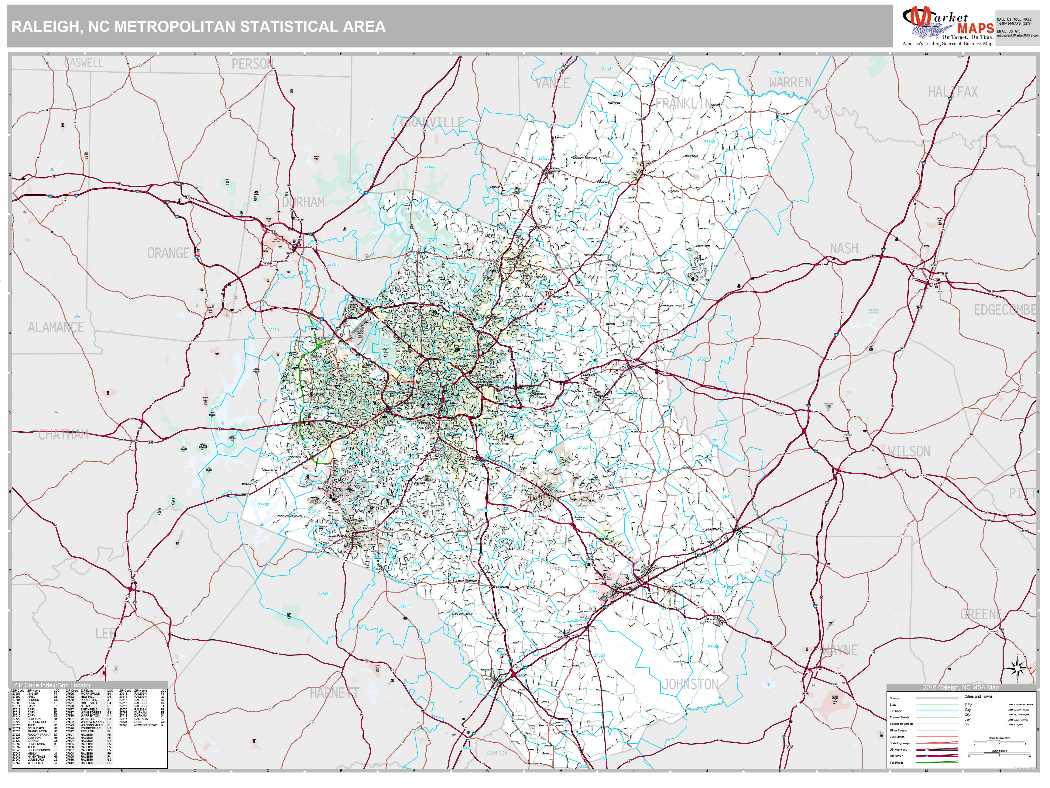 Raleigh Metro Area Map 8014