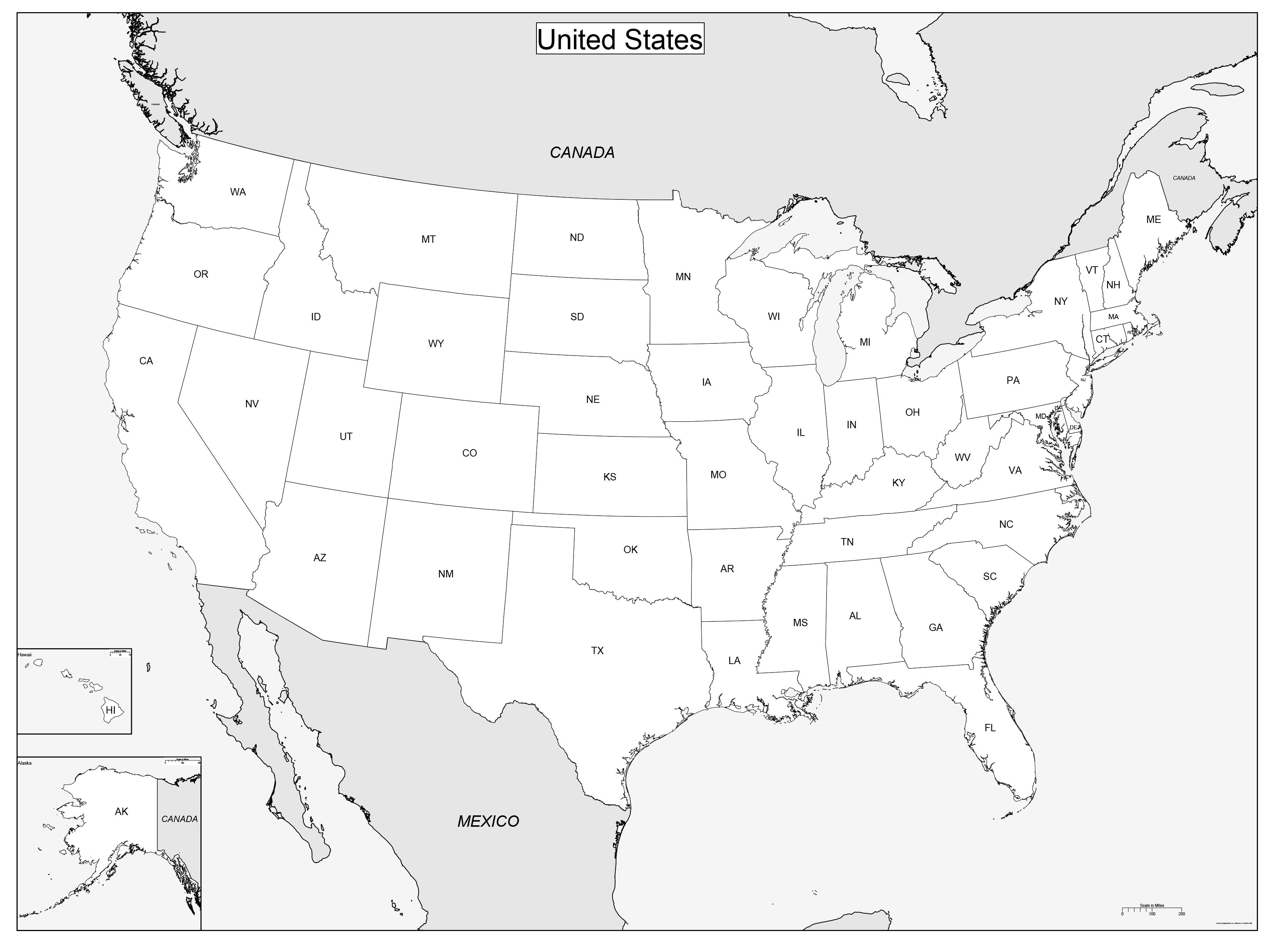USA State Outline Wall Map by MarketMAPS - MapSales