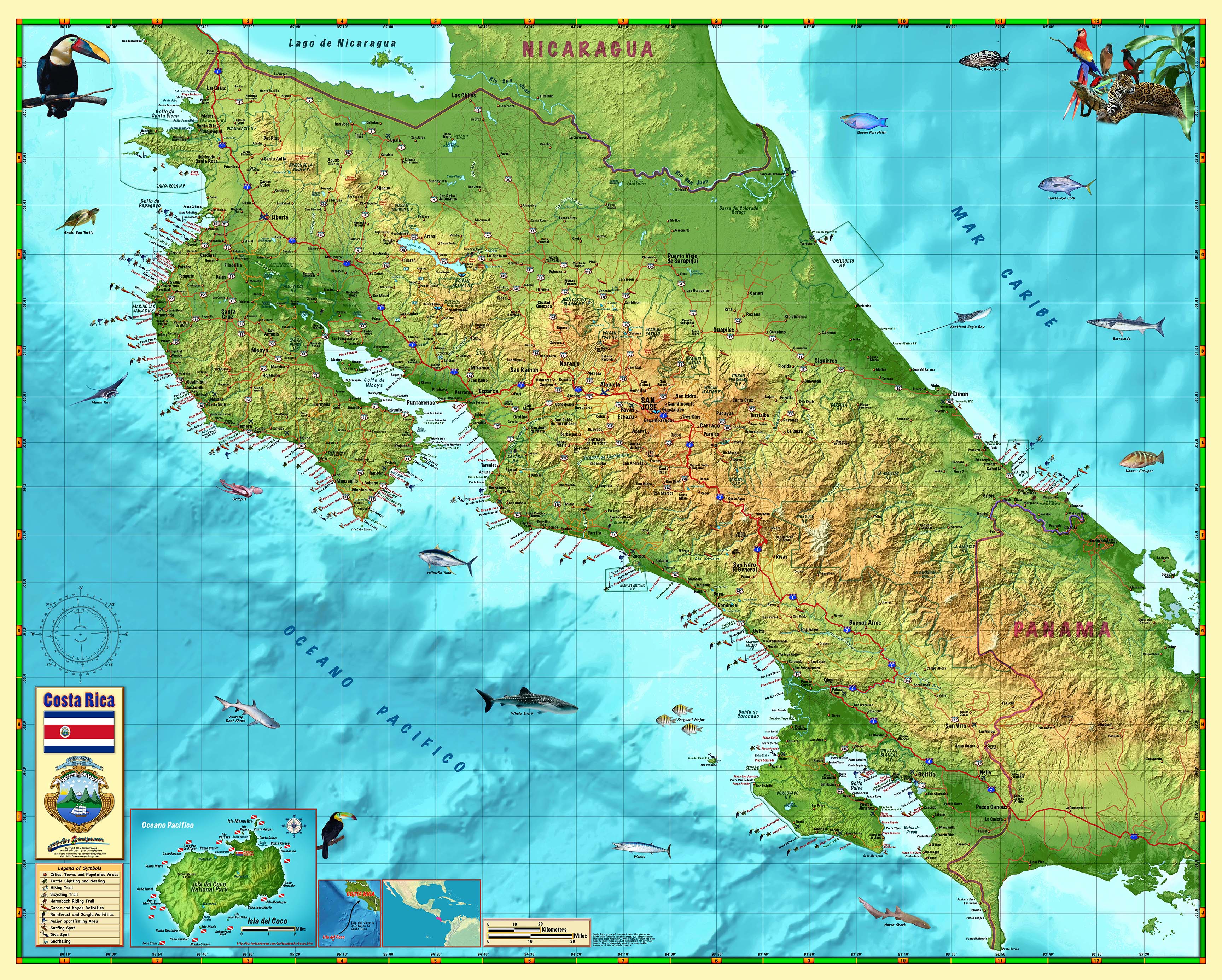 Costa Rica Wall Map By Compart Maps Mapsales