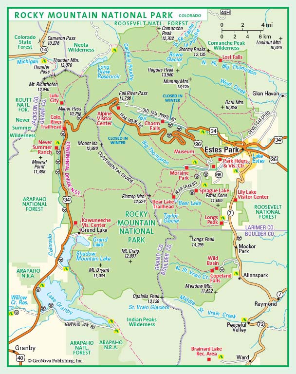 Printable Map Of Rocky Mountain National Park